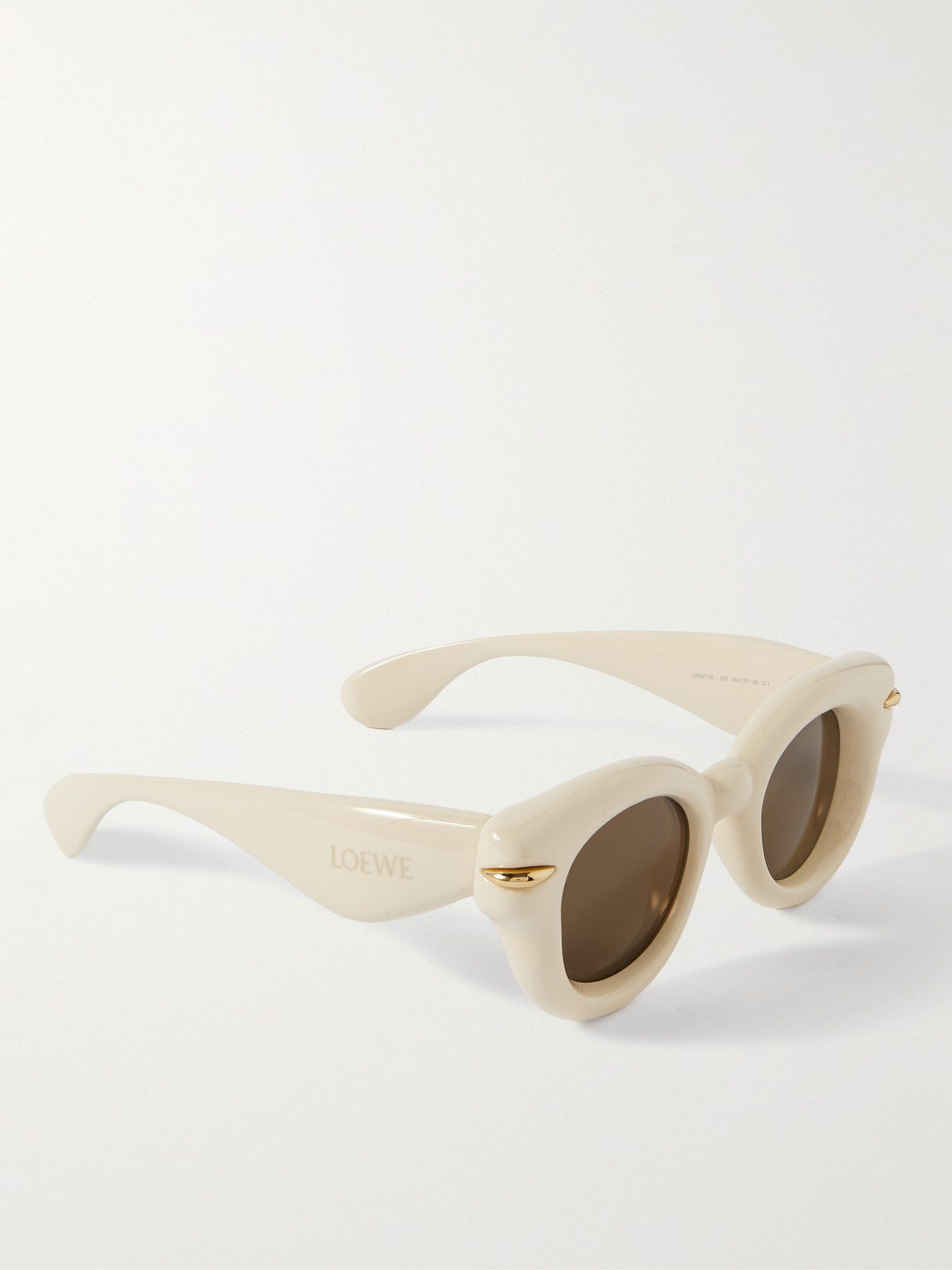Shop Loewe Inflated Round-frame Acetate Sunglasses In Neutrals