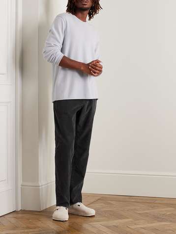 Slim-Fit Straight-Leg Linen and Cotton-Blend Trousers