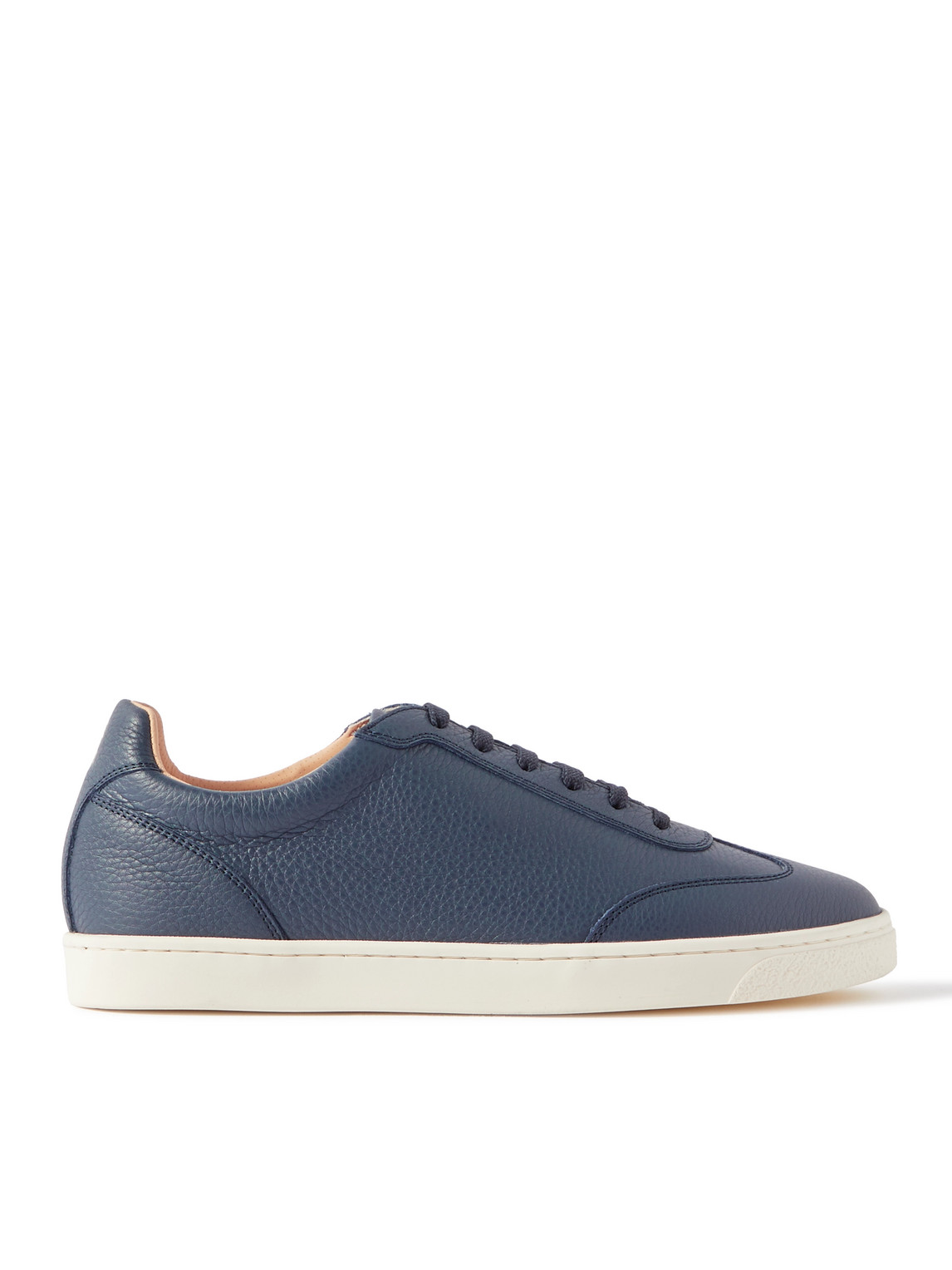 Brunello Cucinelli Men's Leather Lace-up Sneakers In Blue
