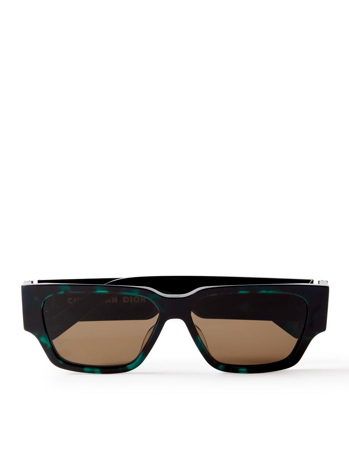 Dior Cd Diamond S5i D-frame Tortoiseshell Acetate And Silver-tone Sunglasses In Green