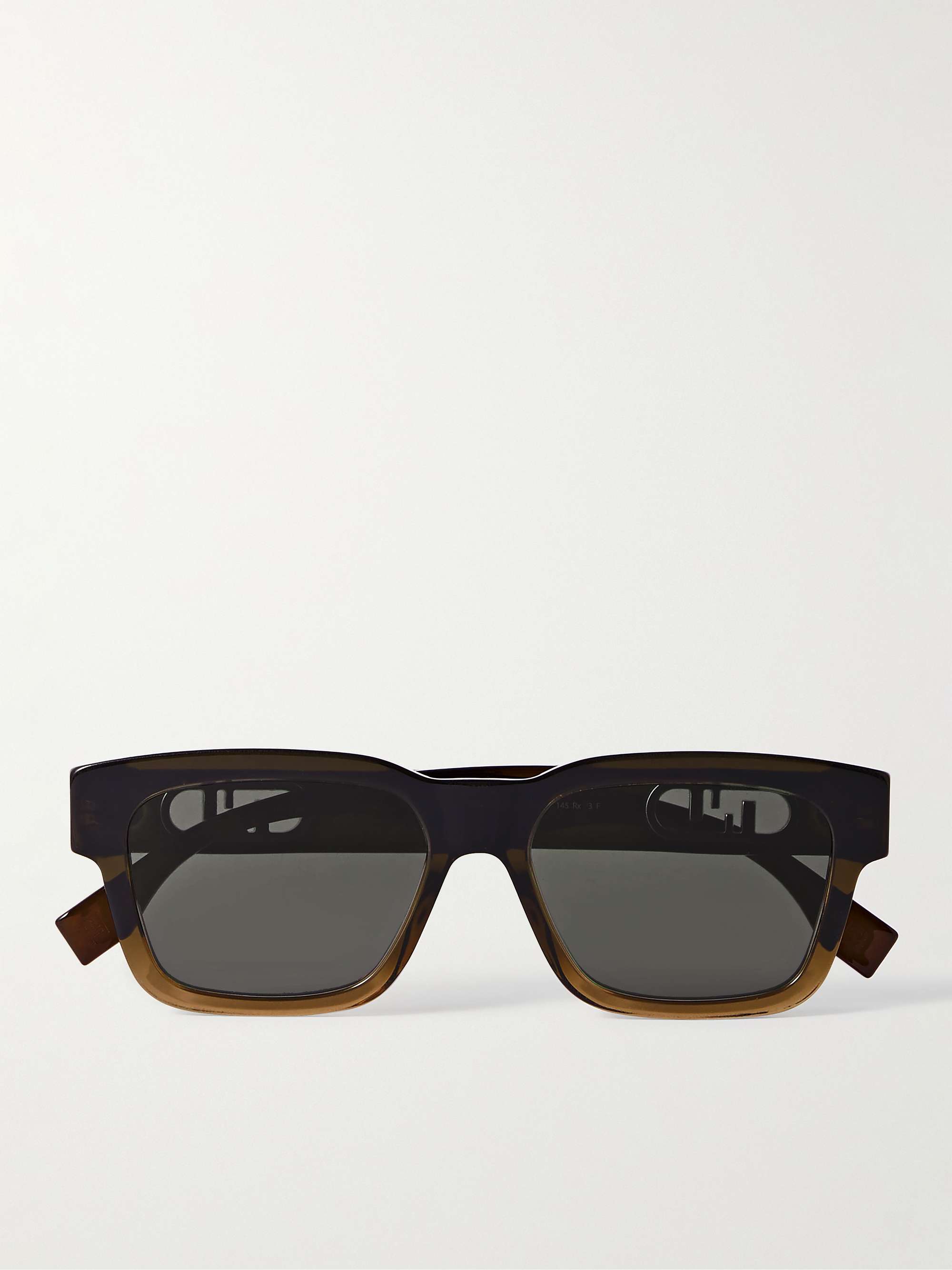 أخضر نظارات شمسية O'Lock من الأسيتات بإطار مربع | FENDI EYEWEAR | MR PORTER
