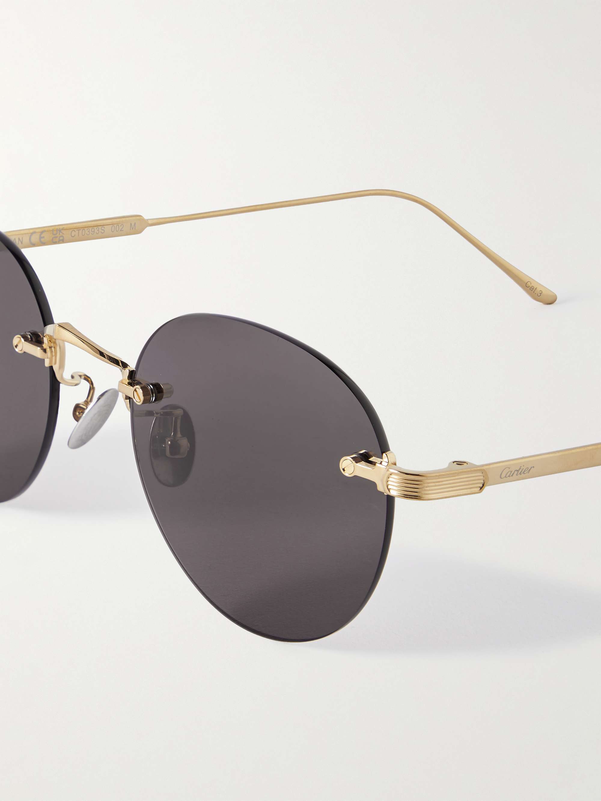 Rahmenlose Sonnenbrille mit goldfarbenen Details von CARTIER EYEWEAR für  Herren | MR PORTER