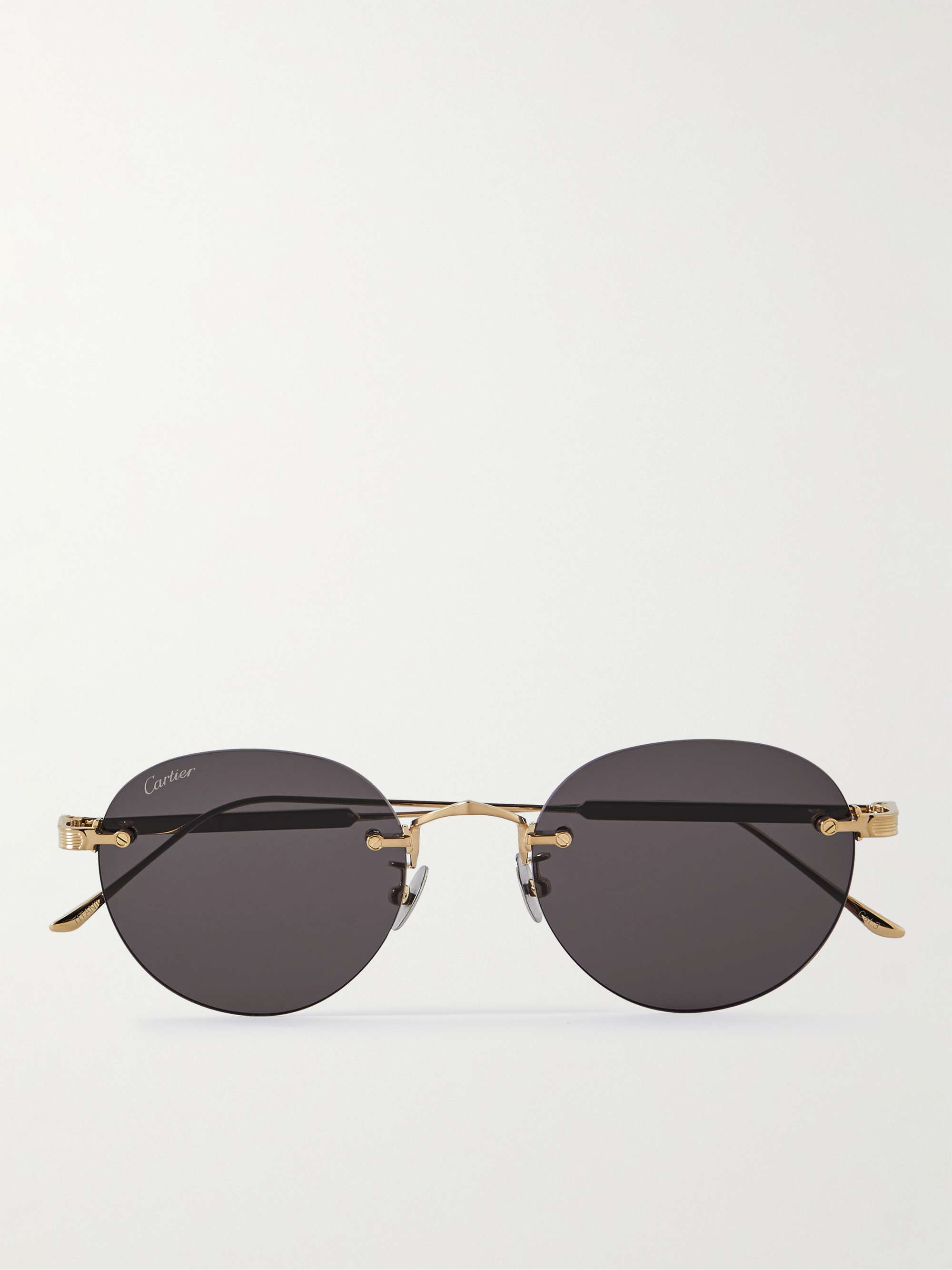 CARTIER EYEWEAR Frameless Gold-Tone Sunglasses for Men | MR PORTER