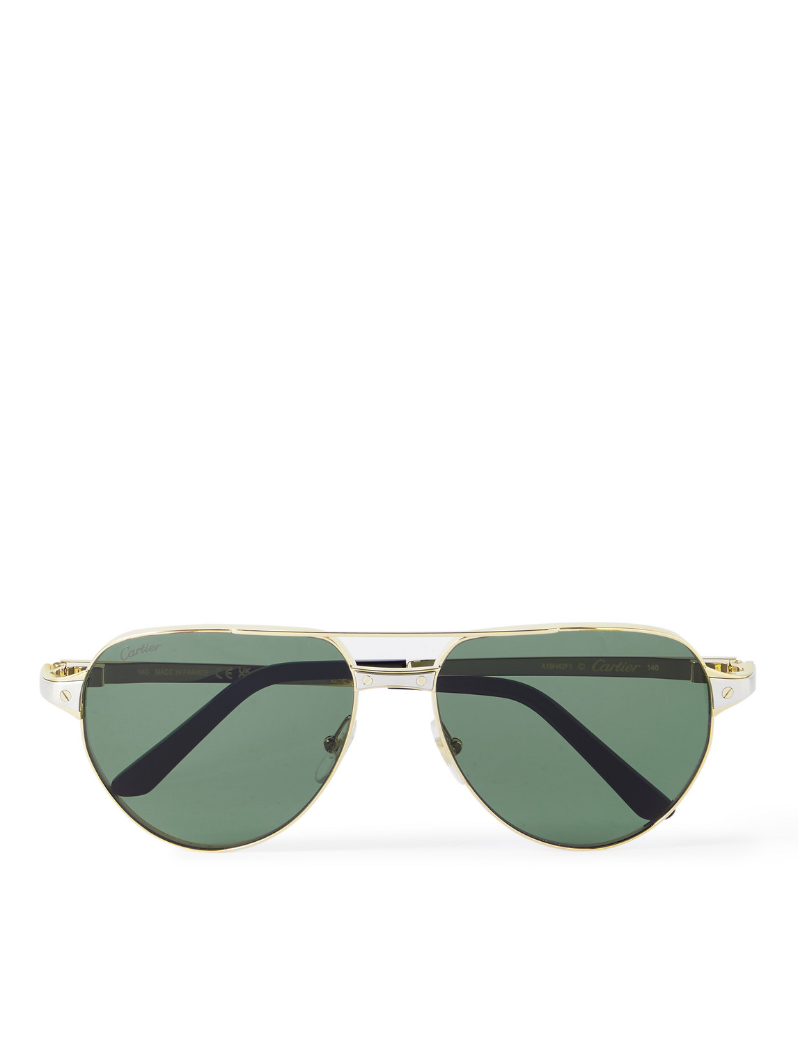 Cartier Aviator-style Gold-tone Sunglasses