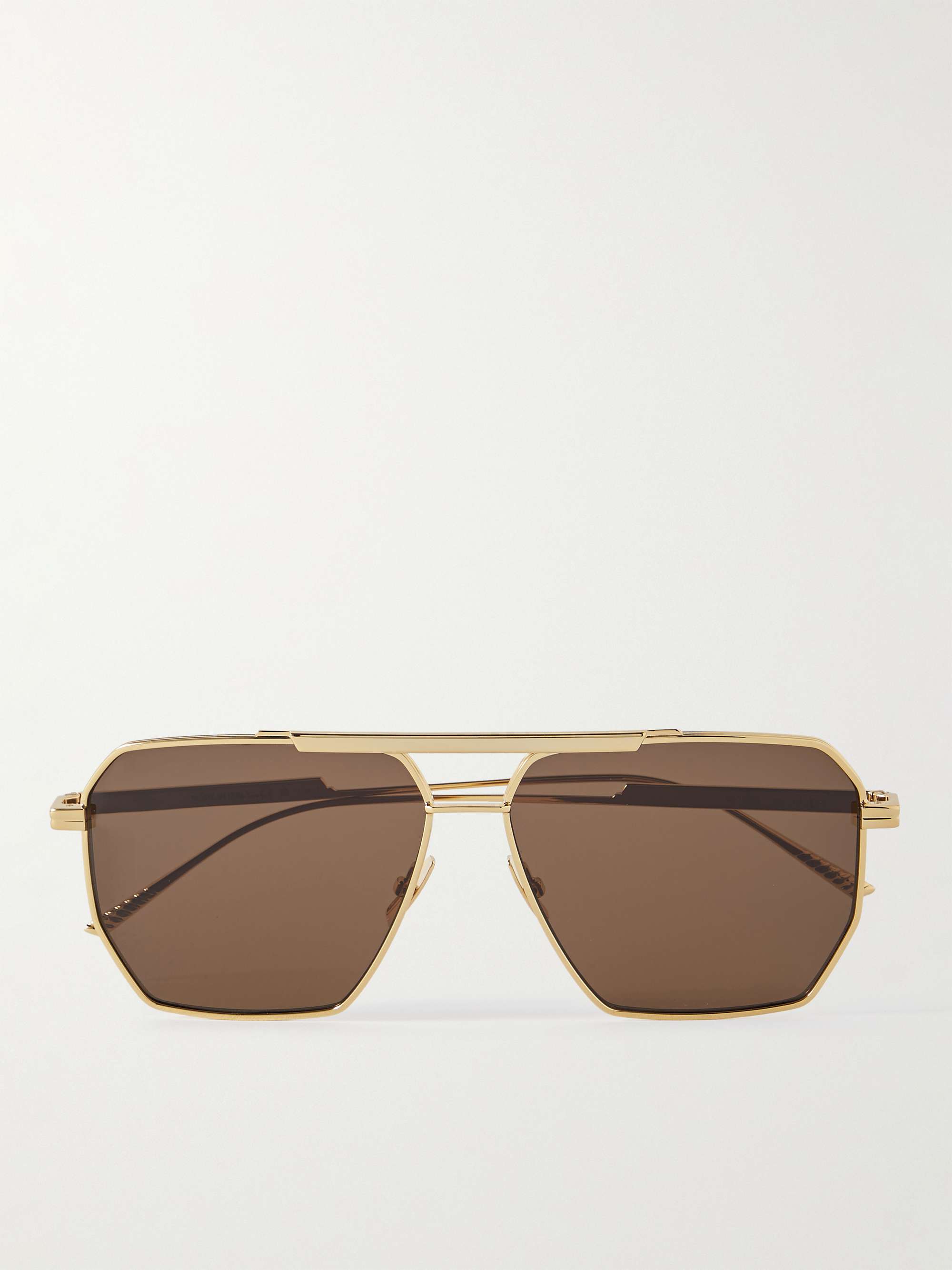 BOTTEGA VENETA EYEWEAR Aviator-Style Gold-Tone Sunglasses for Men | MR  PORTER