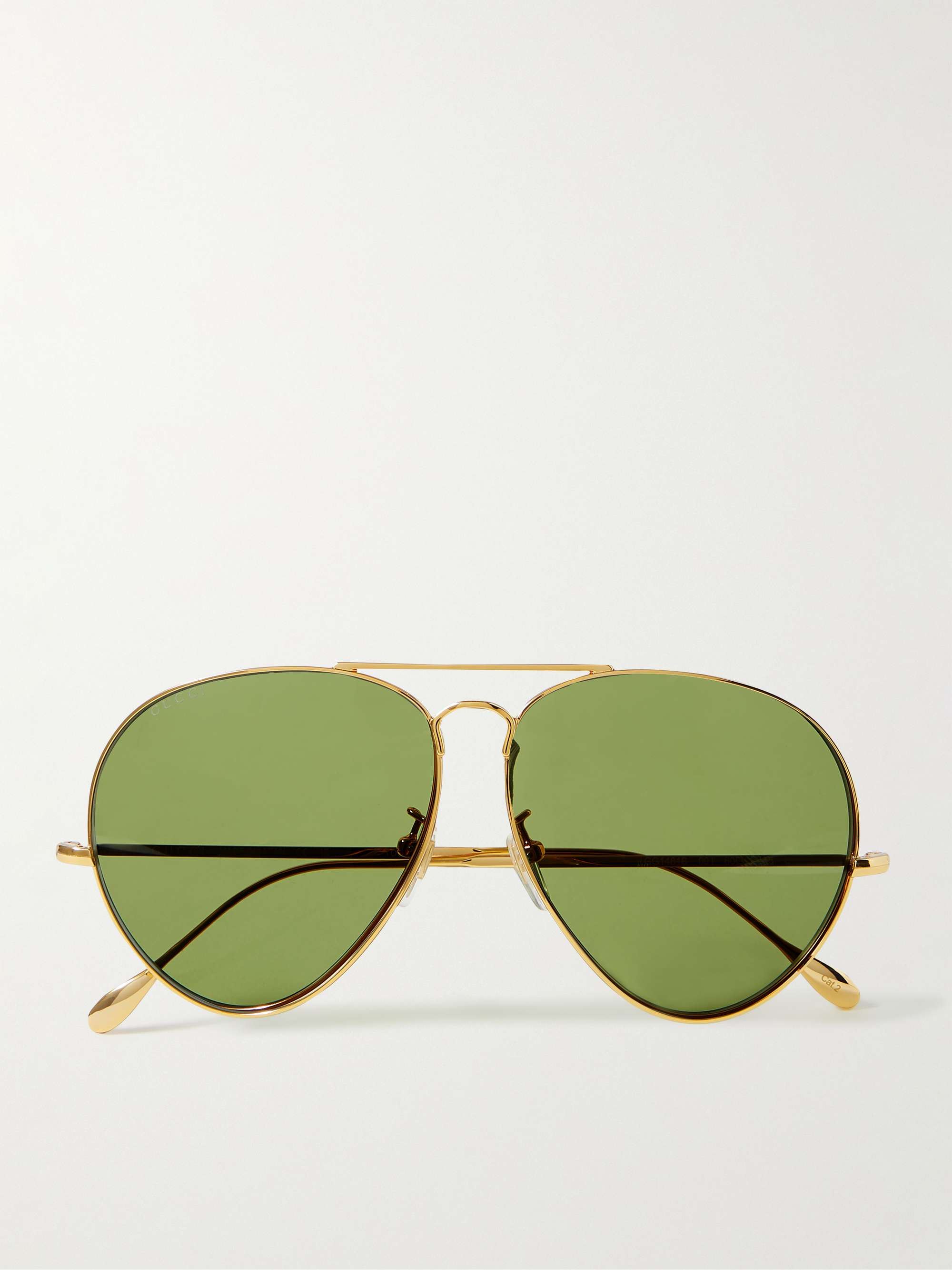GUCCI EYEWEAR Aviator-Style Gold-Tone Sunglasses for Men | MR PORTER