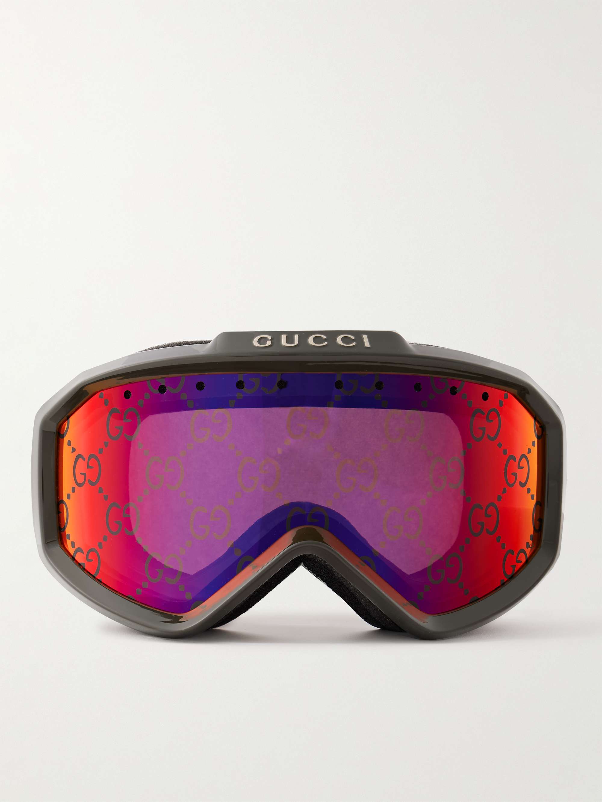 GUCCI EYEWEAR Webbing-Trimmed Acetate Mirrored Ski Goggles for Men | MR  PORTER