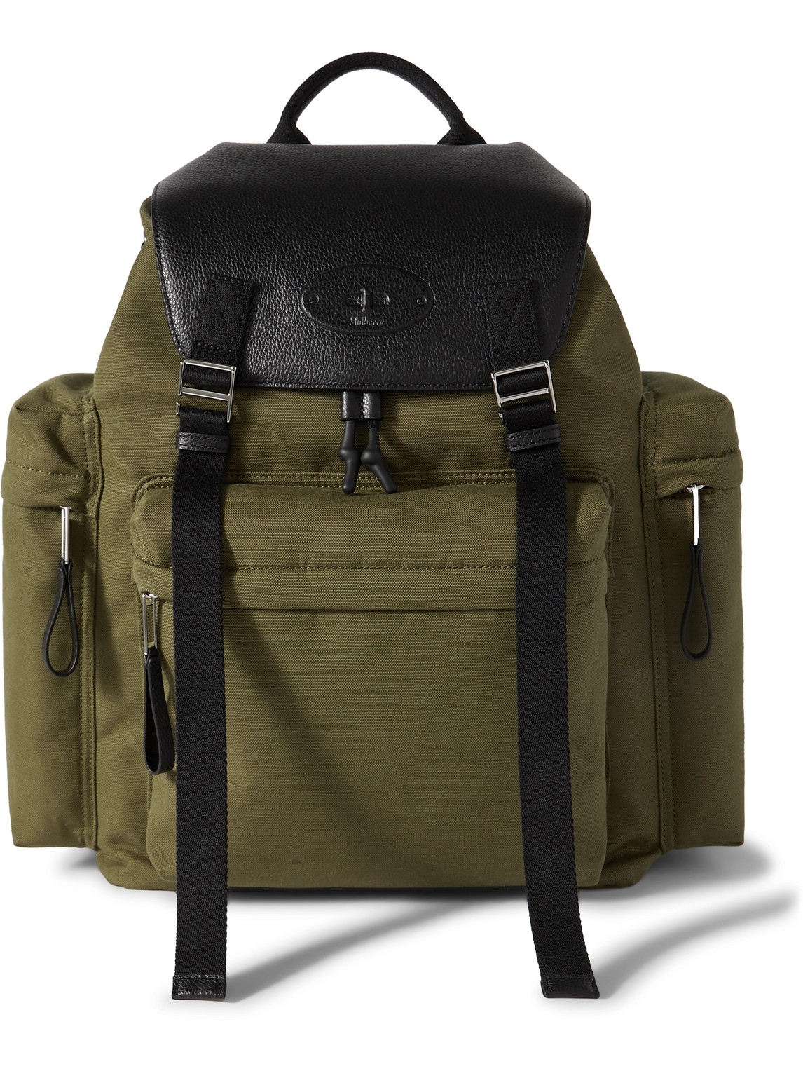 Mulberry Skye Cotton-canvas And Full-grain Leather Backpack In Green