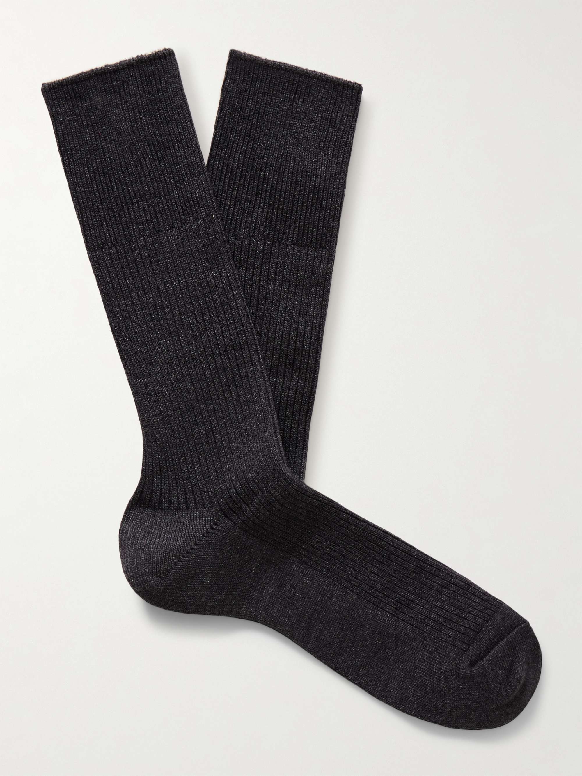 ANONYMOUS ISM Brilliant Ribbed-Knit Socks for Men | MR PORTER
