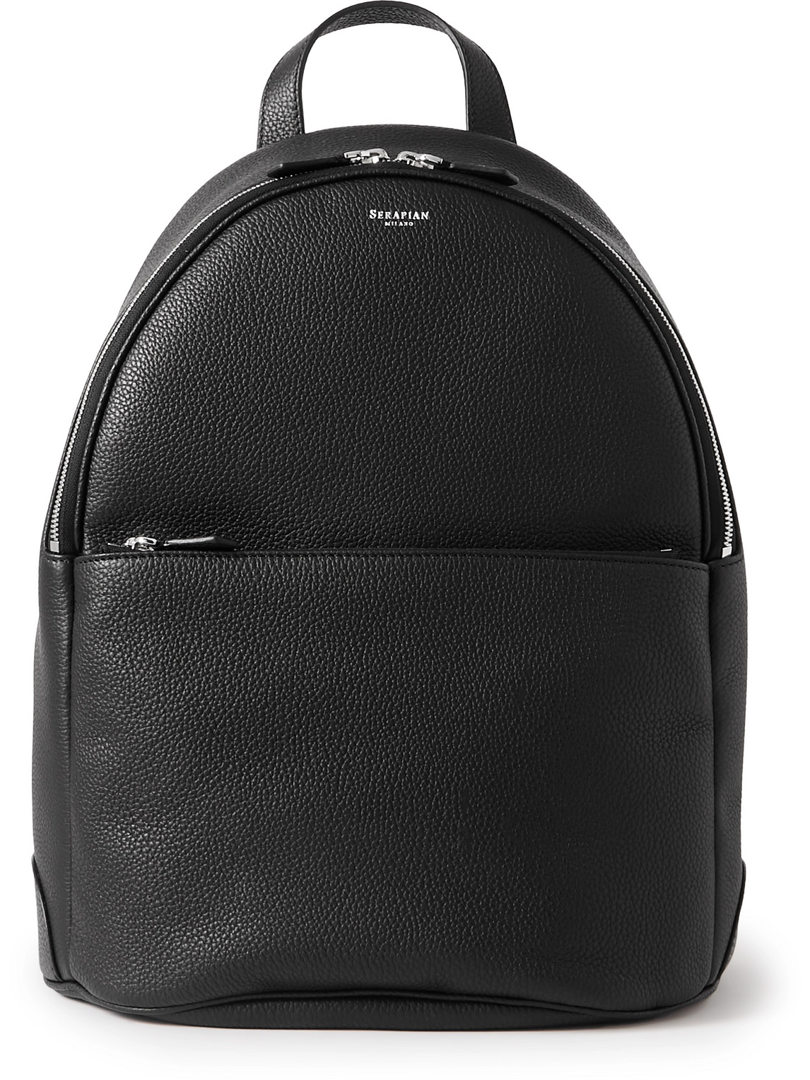Serapian Cachemire Full-grain Leather Backpack In Black