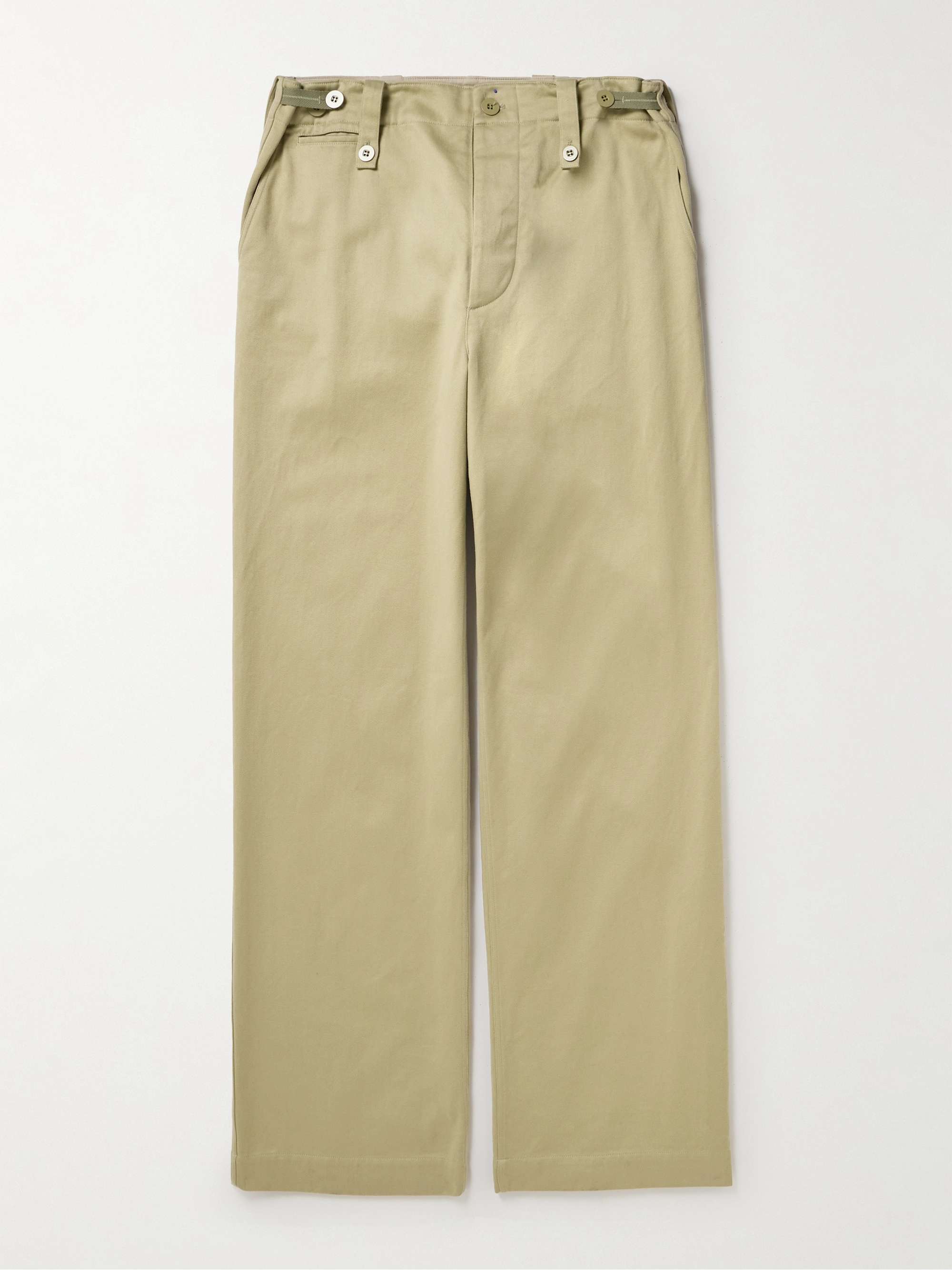 BURBERRY Wide-Leg Cotton-Twill Trousers for Men | MR PORTER