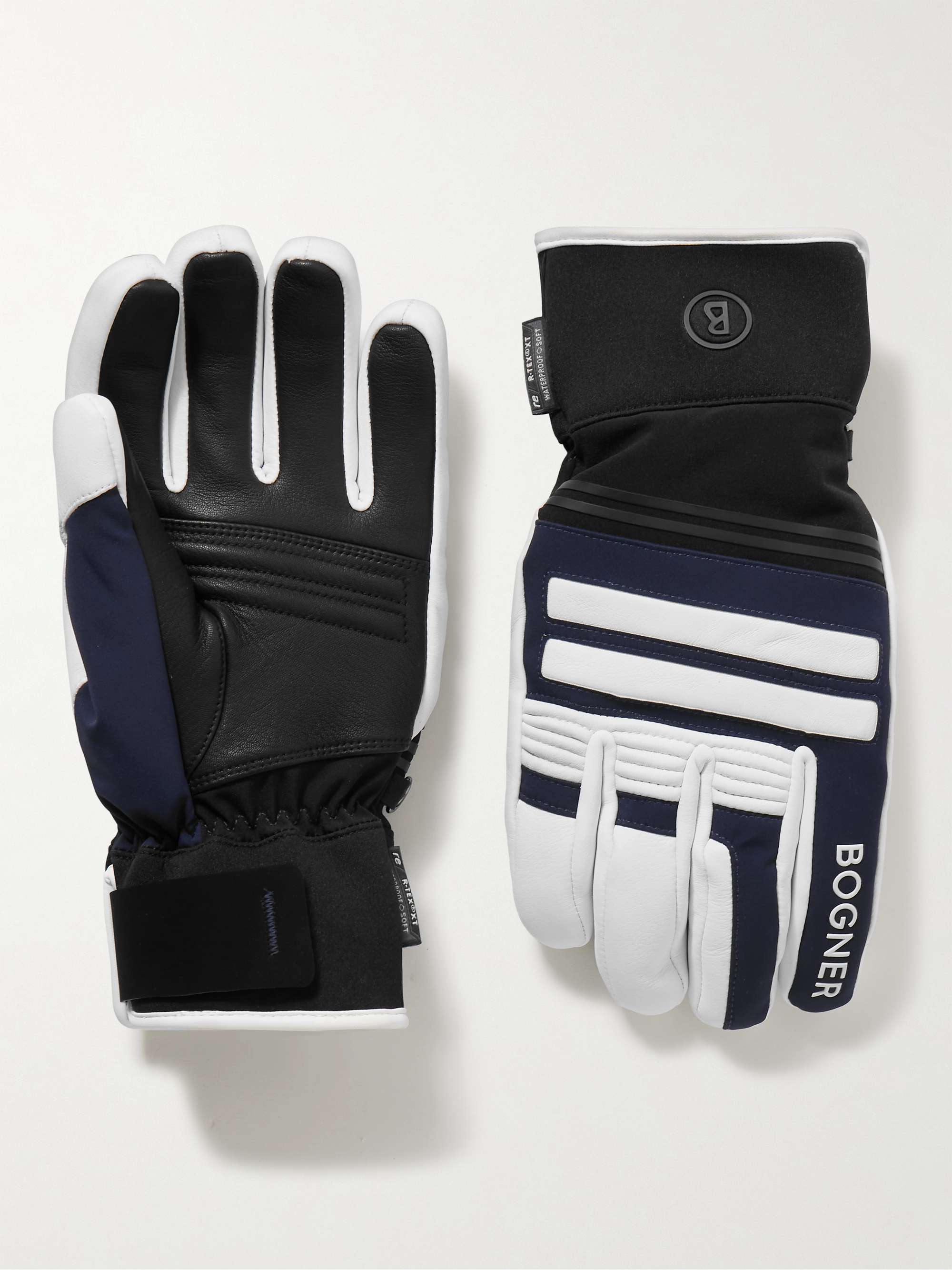 BOGNER Alex Rubber-Trimmed Padded Leather and Neoprene Ski Gloves for Men |  MR PORTER