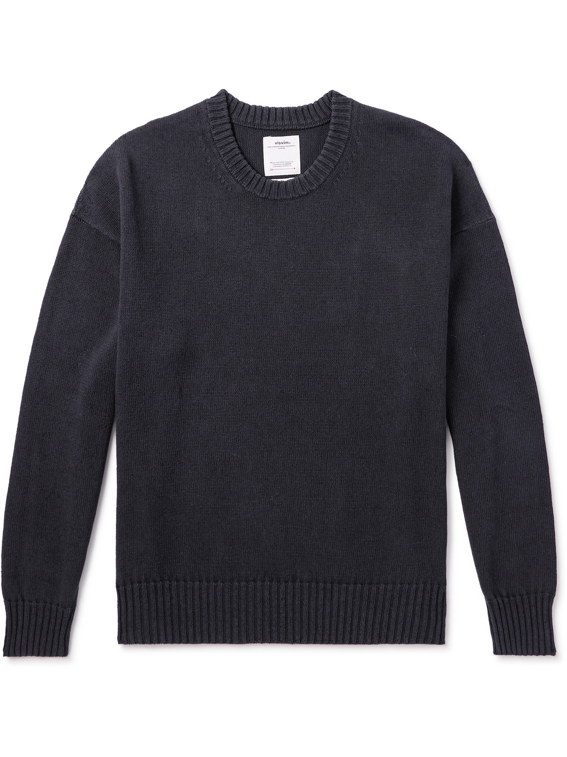 Visvim Jumbo Cotton And Linen-blend Sweater In Black