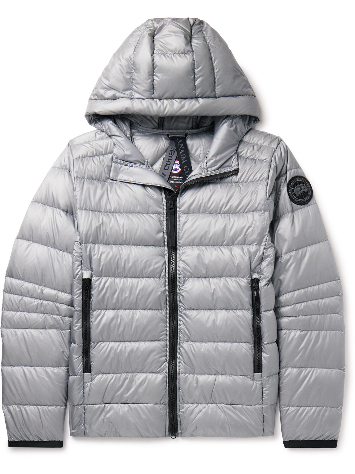 Canada Goose Crofton Slim-fit Logo-appliquéd Quilted Nylon-ripstop Hooded Down Jacket In Grey