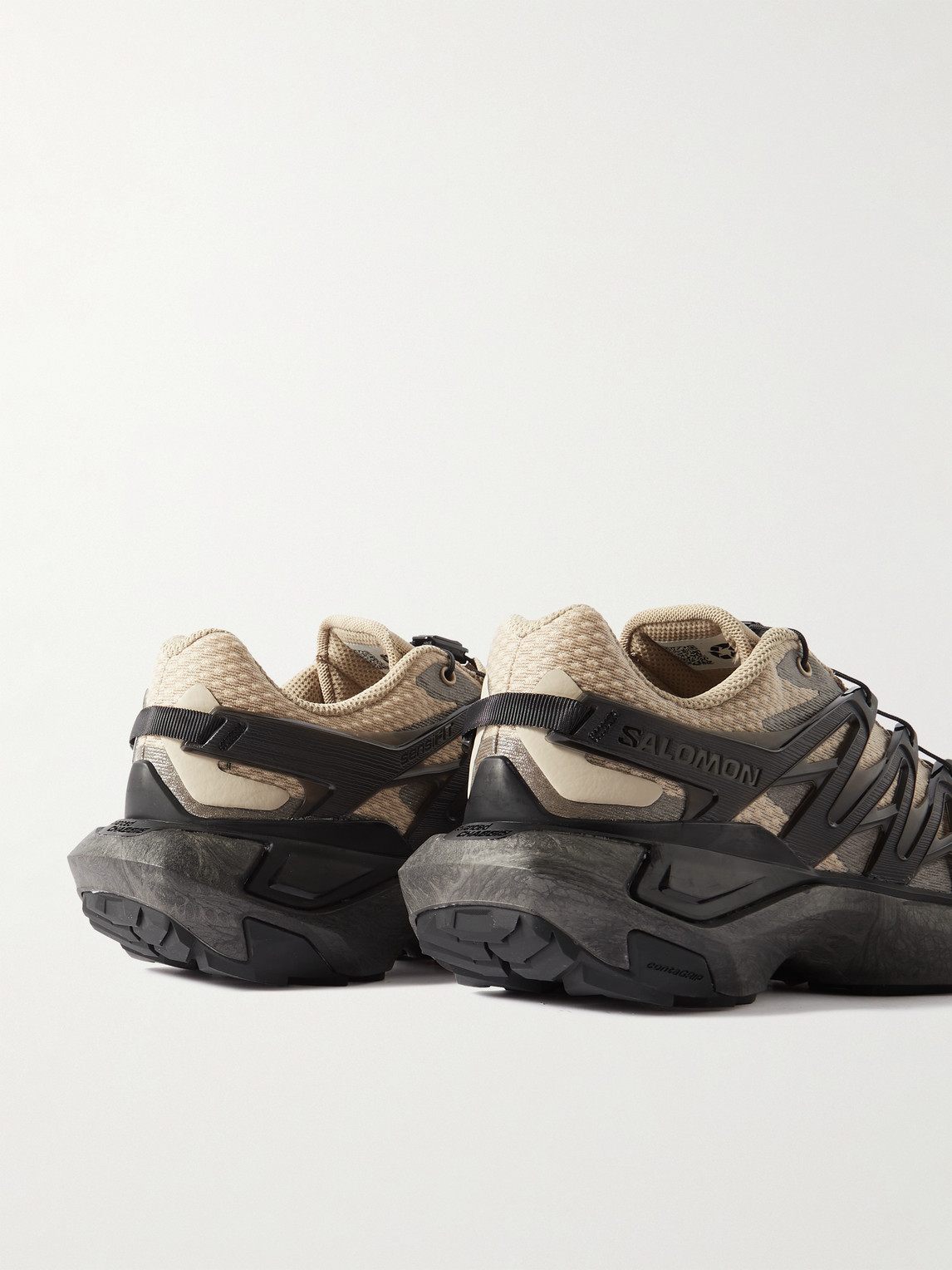 Shop Salomon Xt Pu.re Advanced Leather And Rubber-trimmed Mesh Sneakers In Neutrals