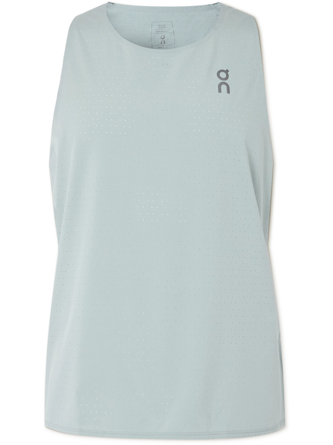 On Race Slim-fit Logo-print Perforated Stretch-jersey Tank Top In Blue