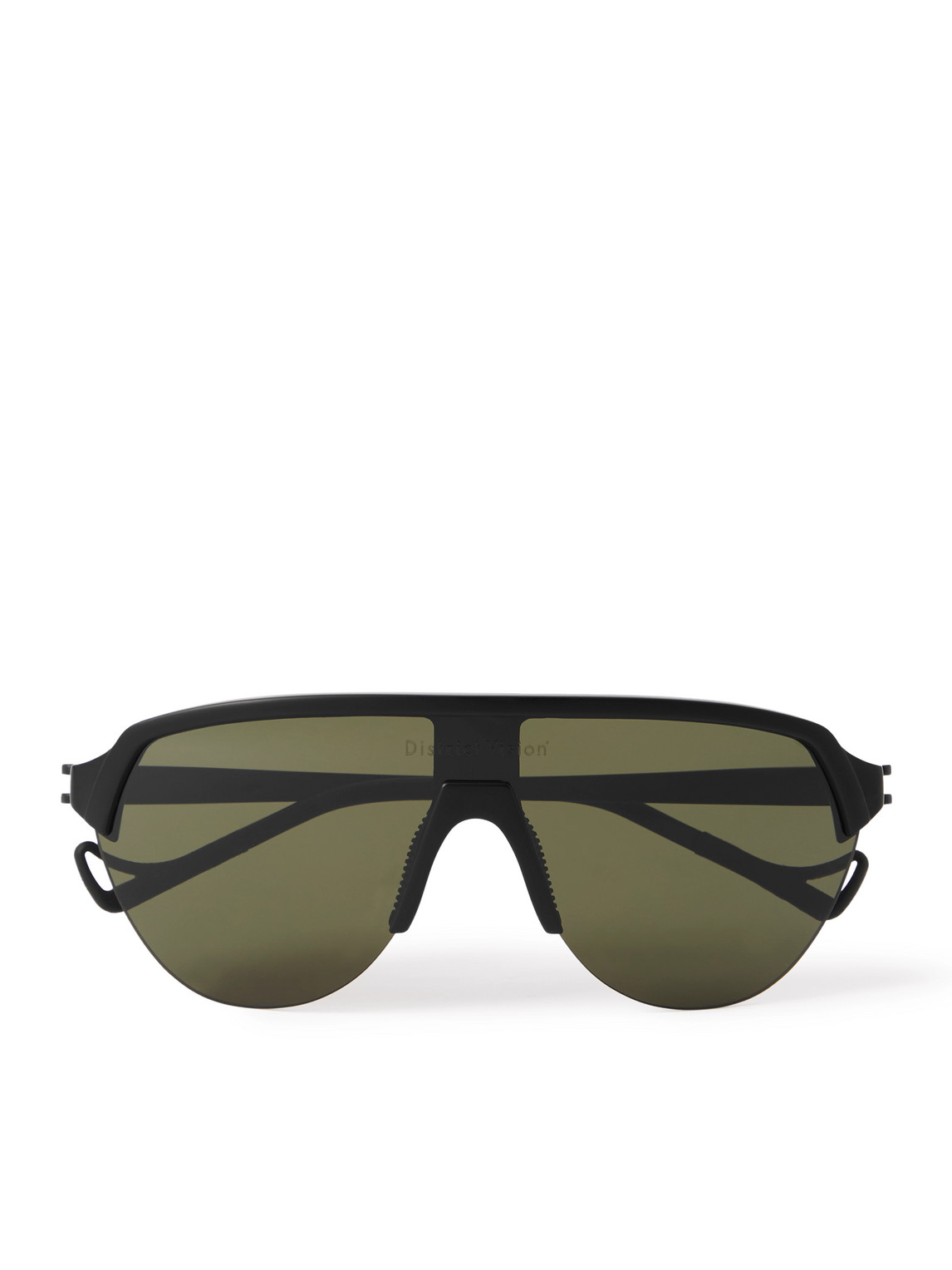 Shop District Vision Nagata Speed Blade Nylon And Titanium Polarised Sunglasses In Black