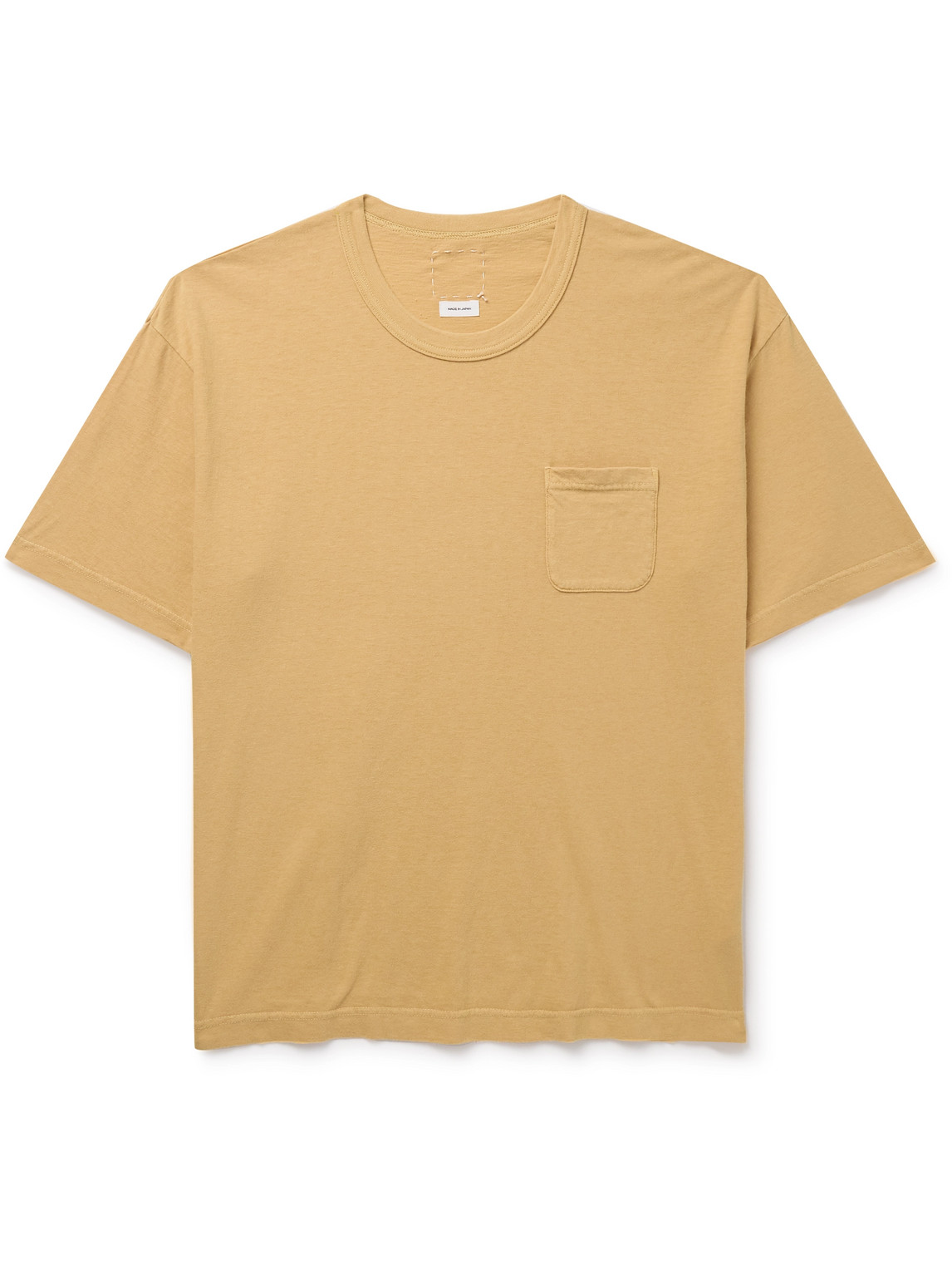 Visvim Jumbo Garment-dyed Cotton-blend Jersey T-shirt In Yellow