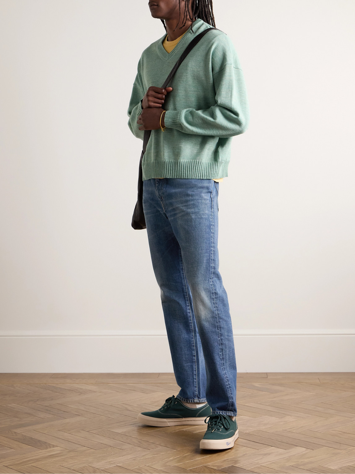 Shop Visvim Social Sculpture 21 Slim-fit Straight-leg Jeans In Blue