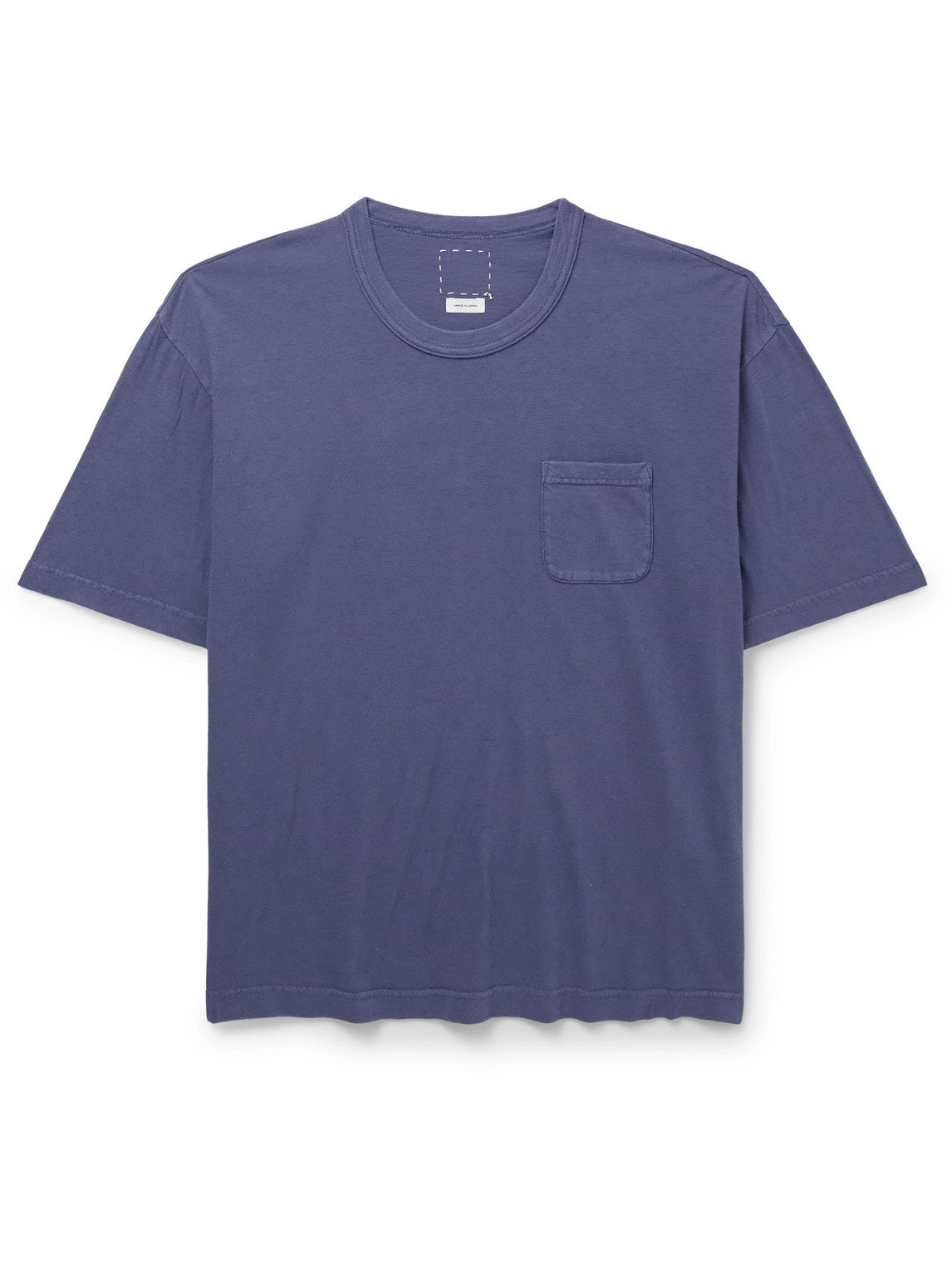 Visvim Jumbo Garment-dyed Cotton-blend Jersey T-shirt In Blue