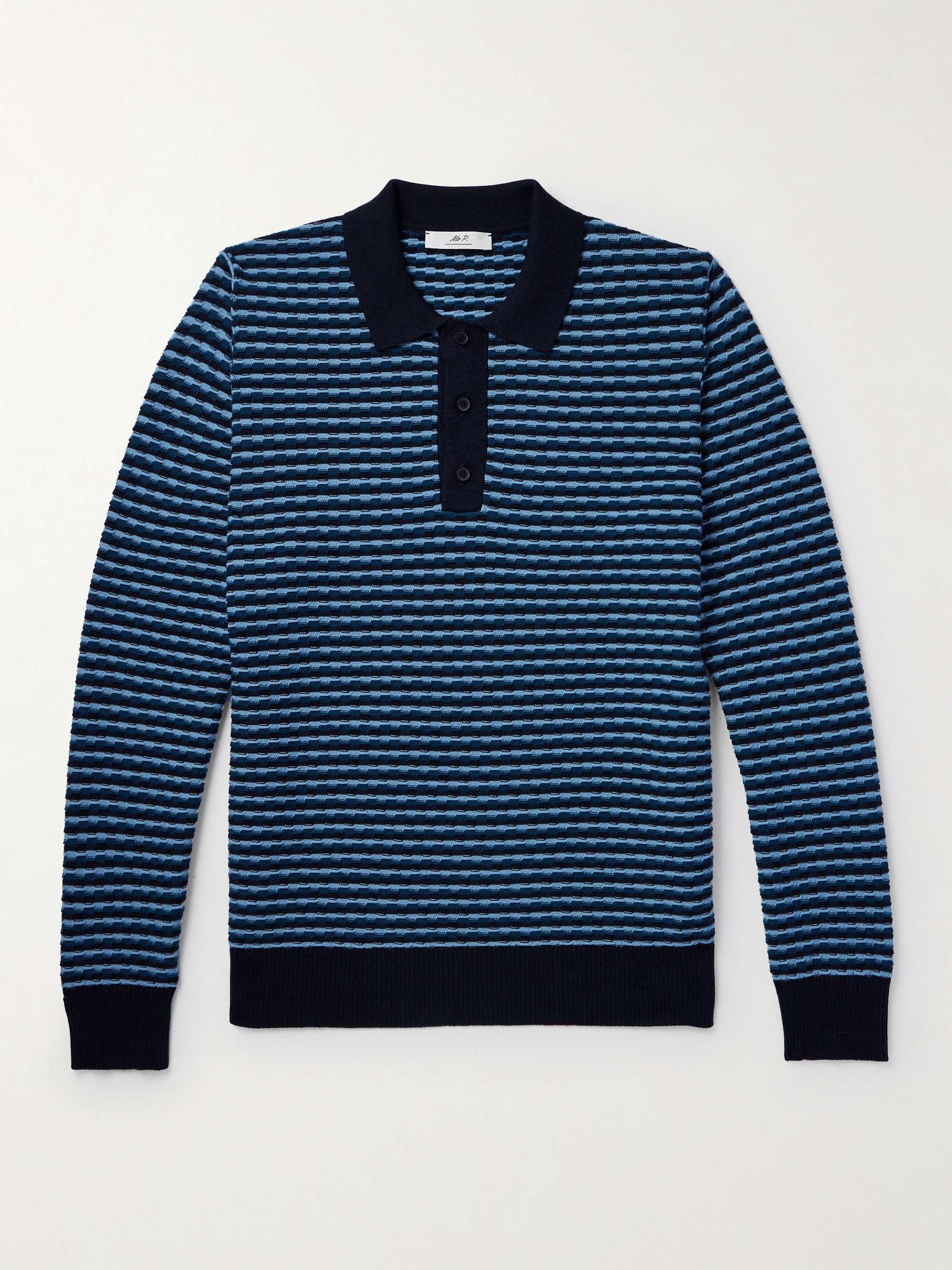 MR P. Striped Wool Polo Shirt for Men | MR PORTER