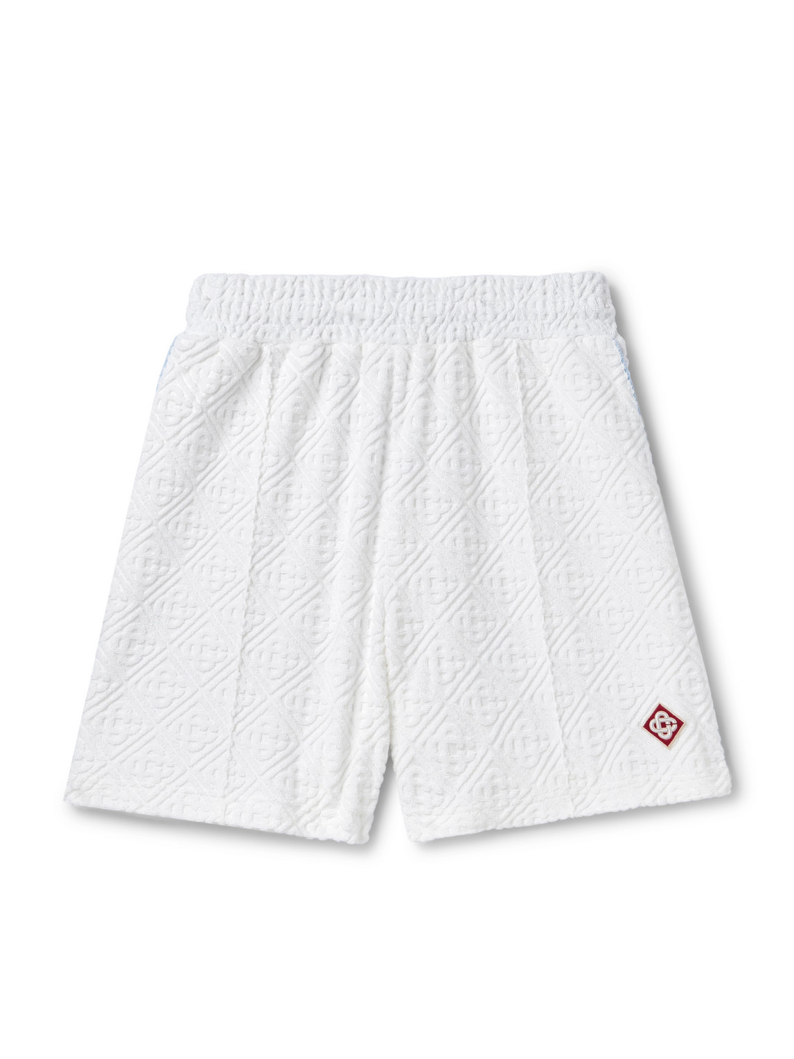 Casablanca Logo-jacquard Straight-leg Cotton-blend Terry Shorts In White