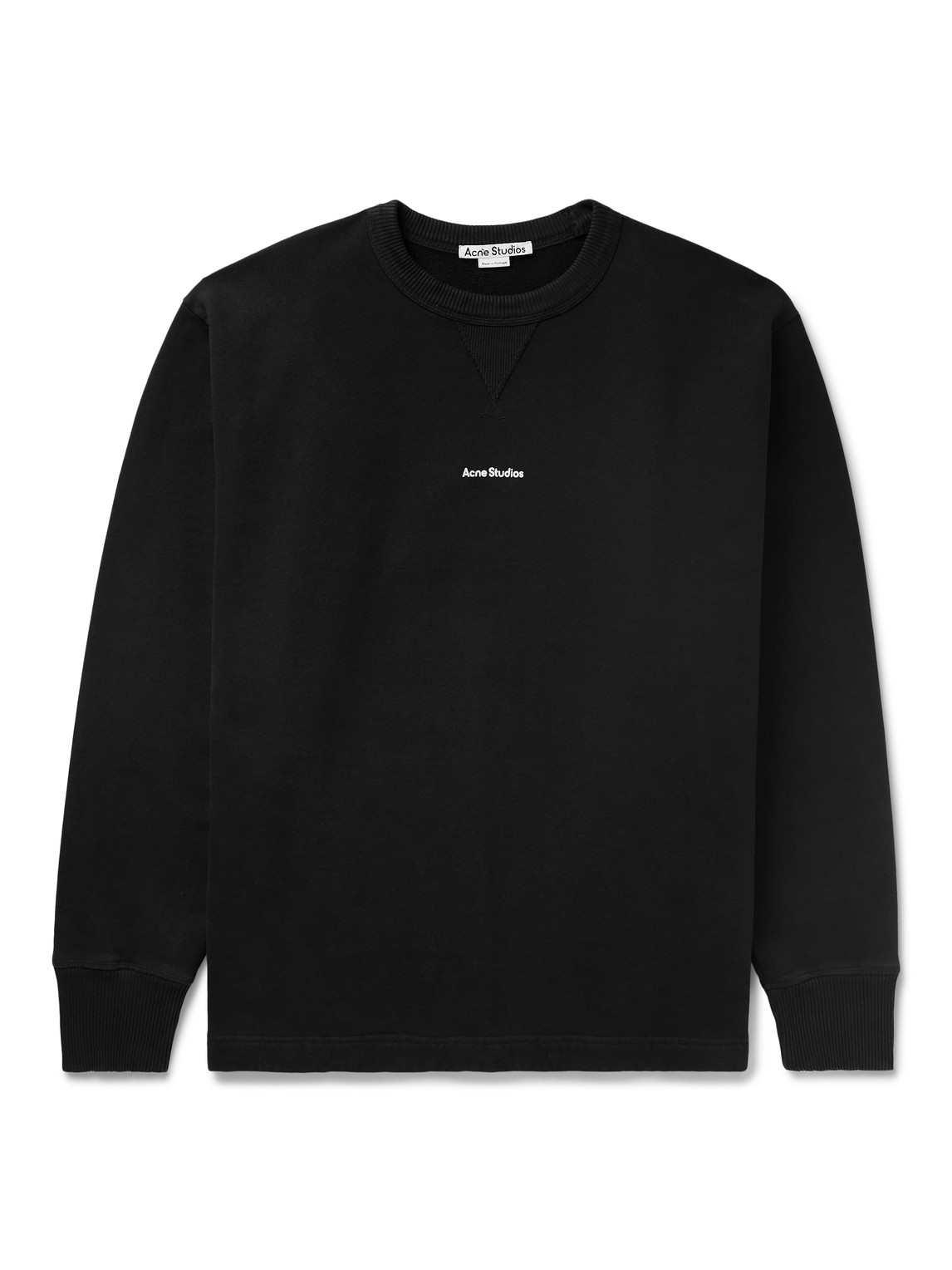 Acne Studios Stamp Logo-print Cotton-jersey Sweatshirt In Black