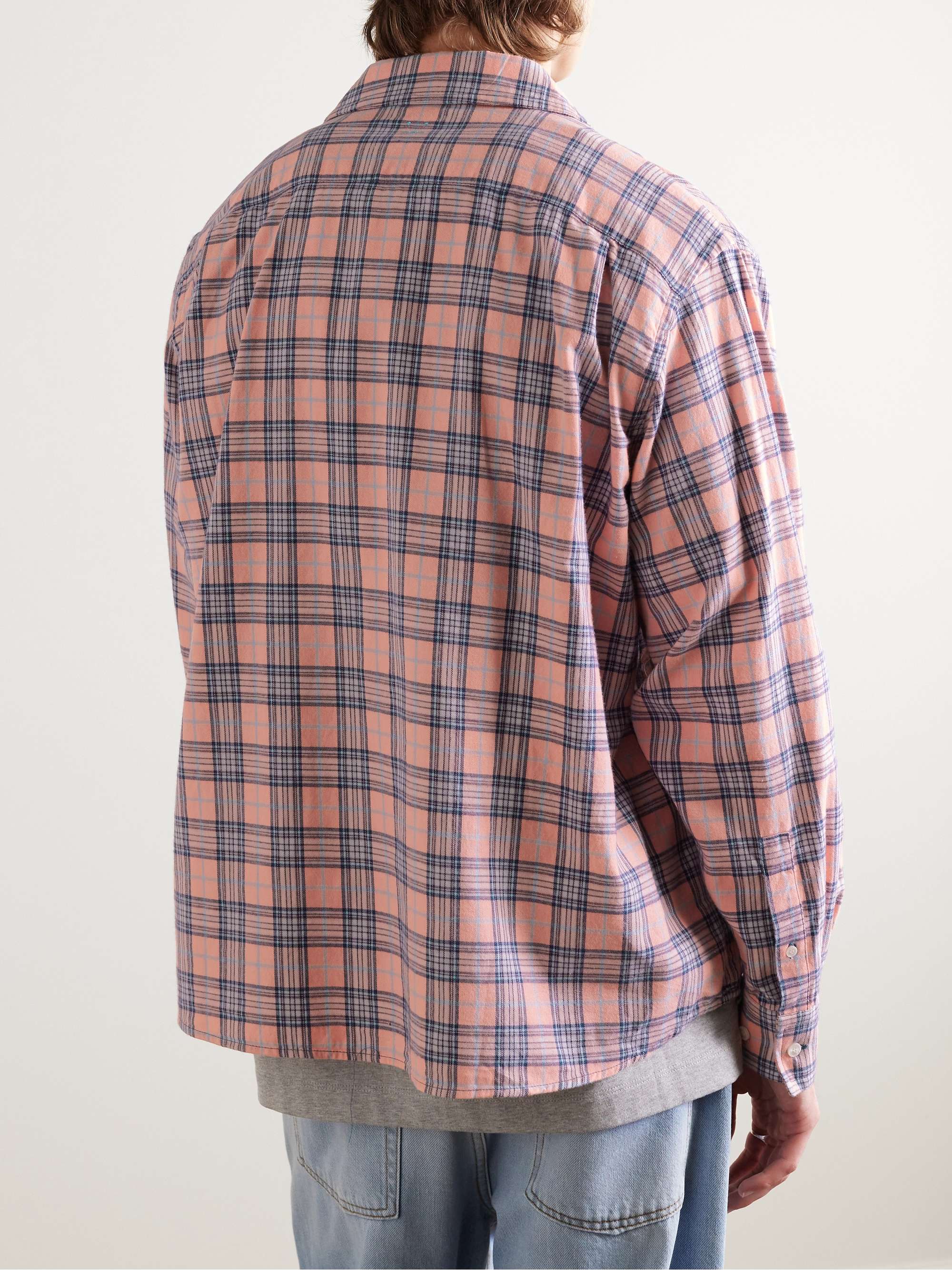 ACNE STUDIOS Logo-Appliquéd Checked Cotton-Flannel Shirt for Men | MR ...
