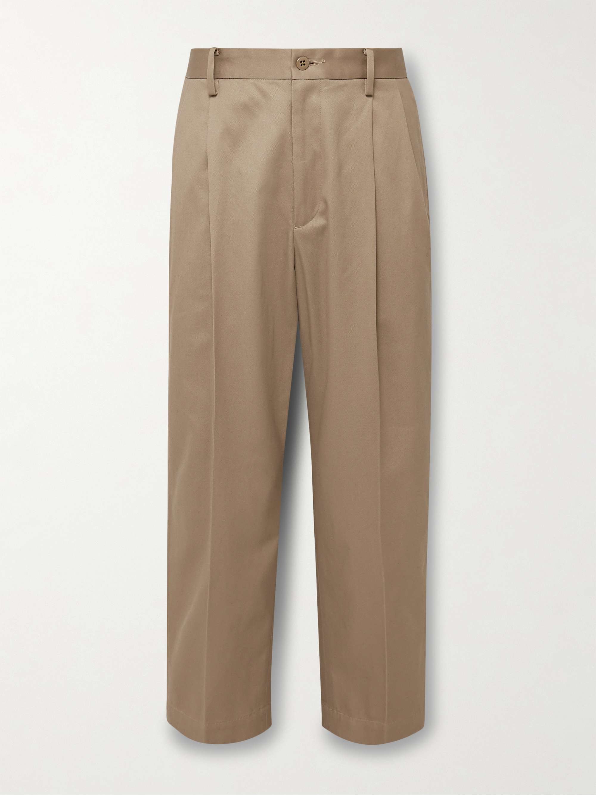 WACKO MARIA Straight-Leg Pleated Cotton-Twill Trousers for Men | MR PORTER