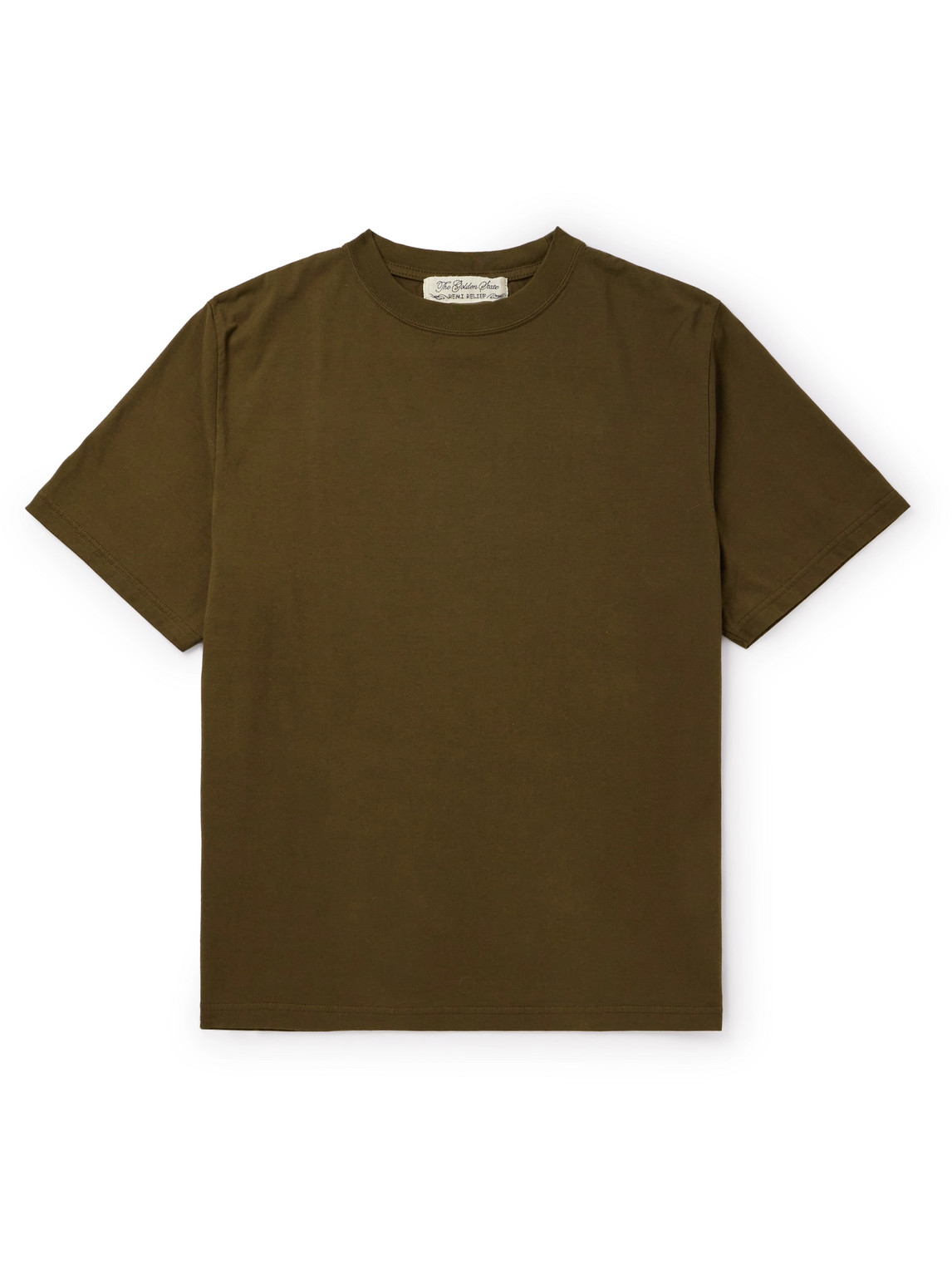 Remi Relief Tianzhu Cotton-jersey T-shirt In Green