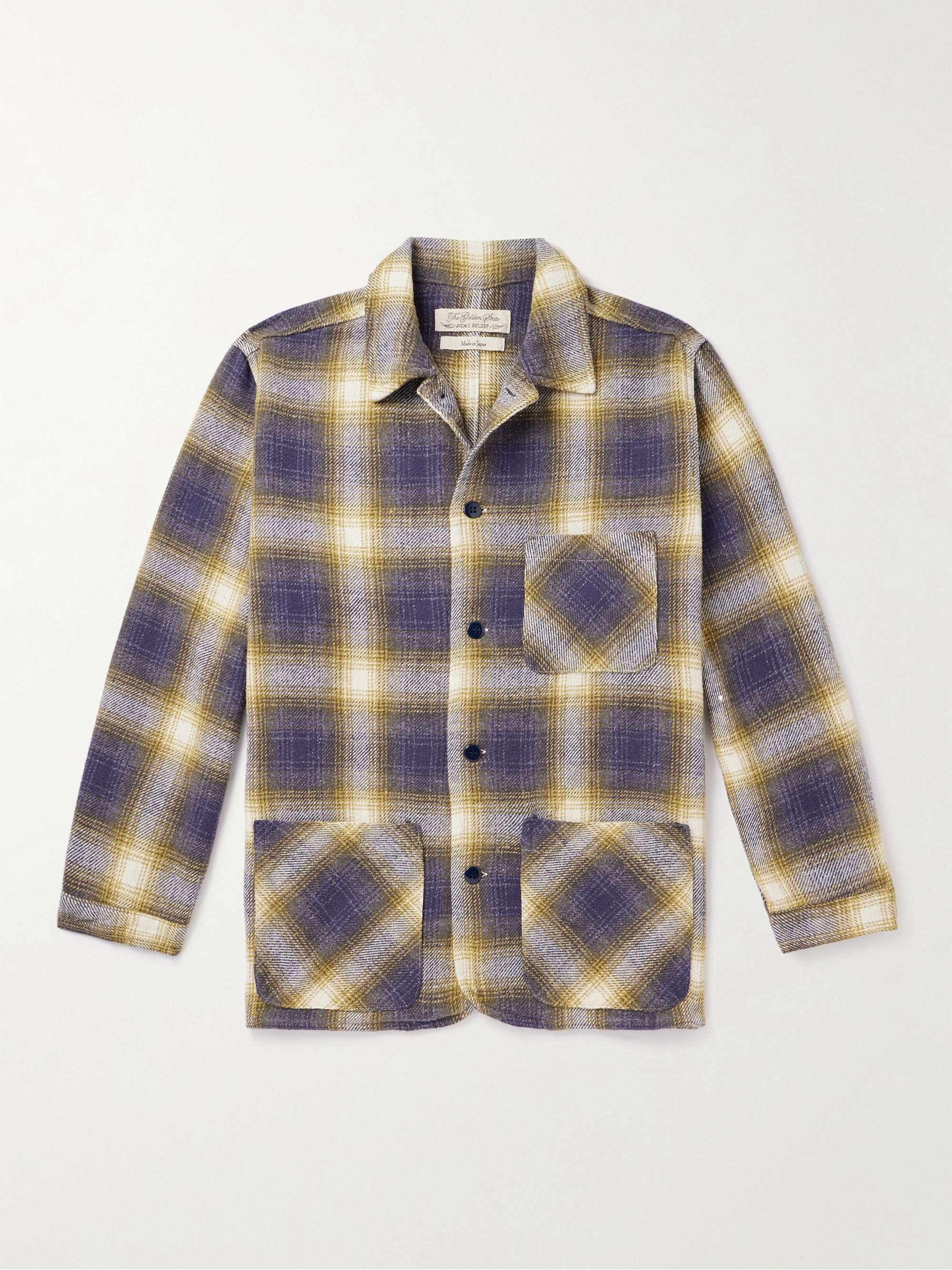 REMI RELIEF Jazz Nep Checked Cotton-Blend Flannel Shirt for Men | MR PORTER