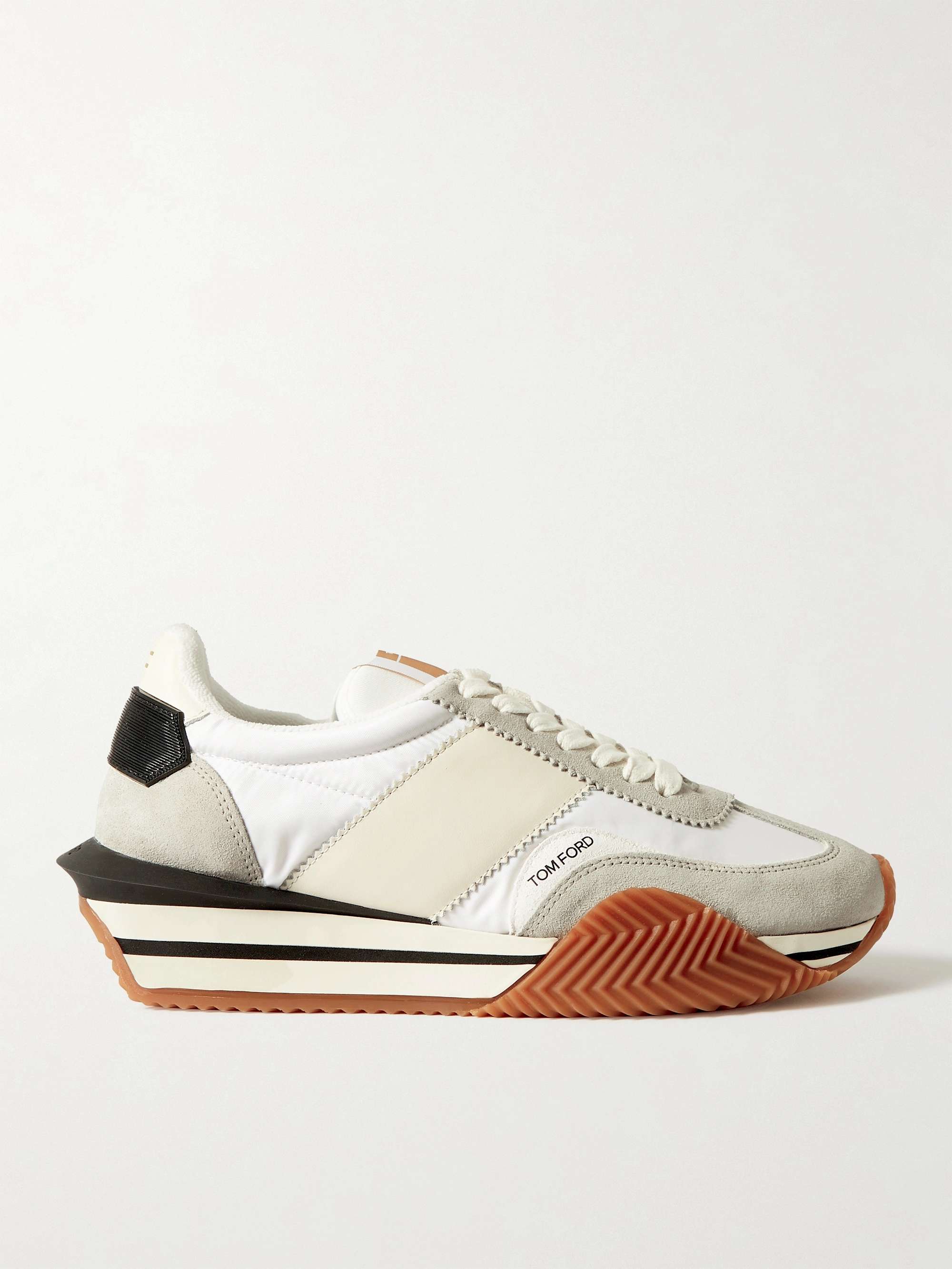 TOM FORD James Rubber-Trimmed Leather, Suede and Nylon Sneakers for Men |  MR PORTER