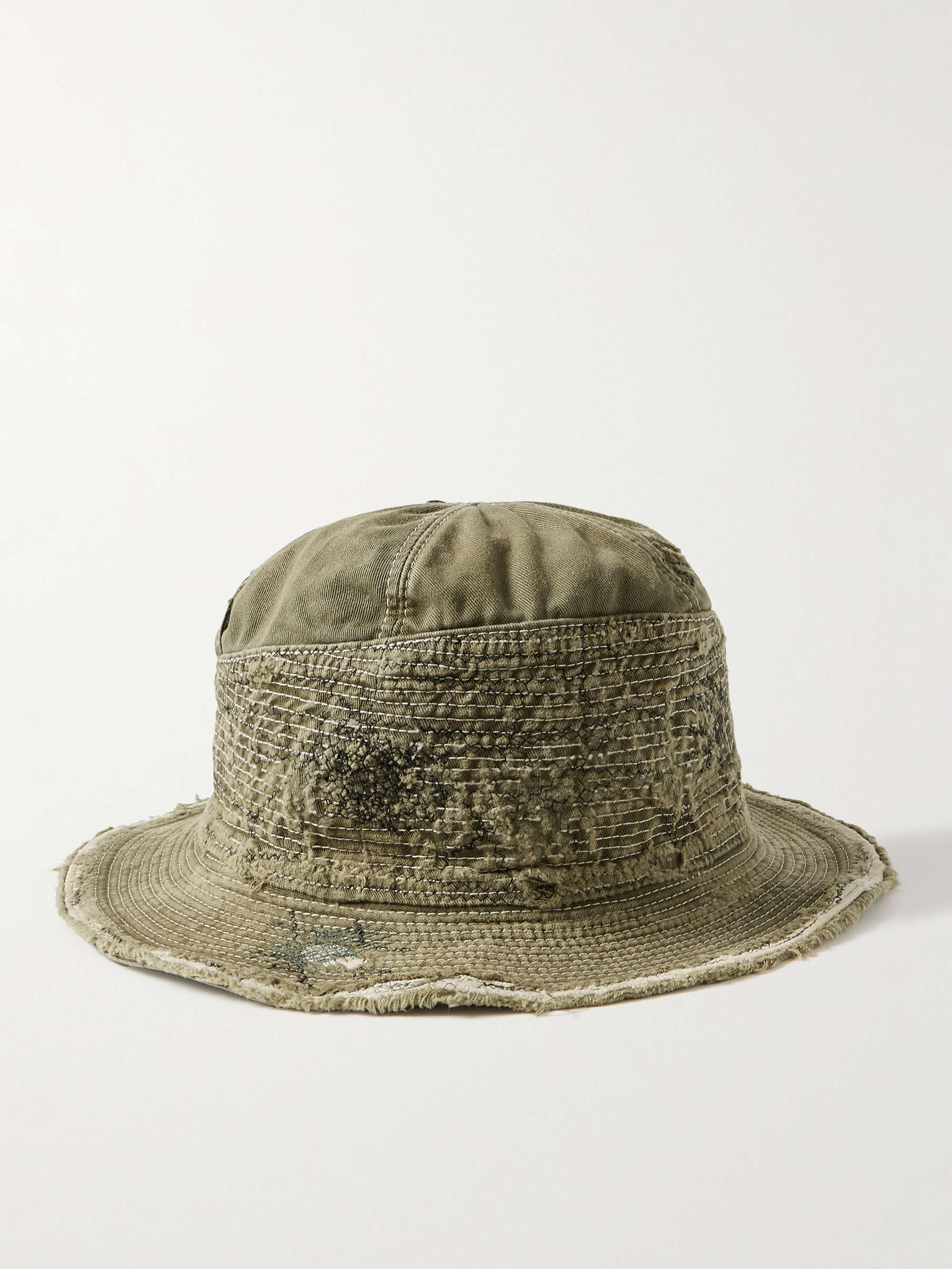 KAPITAL The Old Man and the Sea Distressed Buckled Cotton-Twill Bucket Hat  for Men | MR PORTER