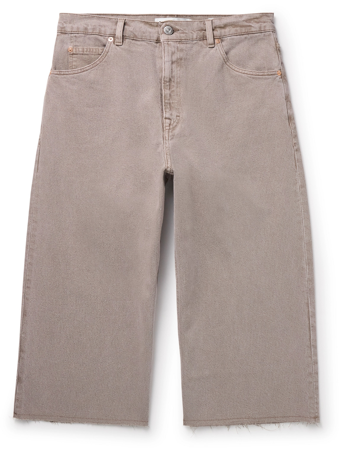 Our Legacy Straight-leg Cropped Distressed Denim Trousers In Neutrals