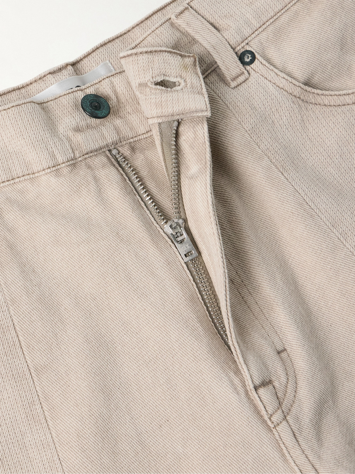 Shop Our Legacy Fatigue Wide-leg Twill-panelled Jeans In Neutrals