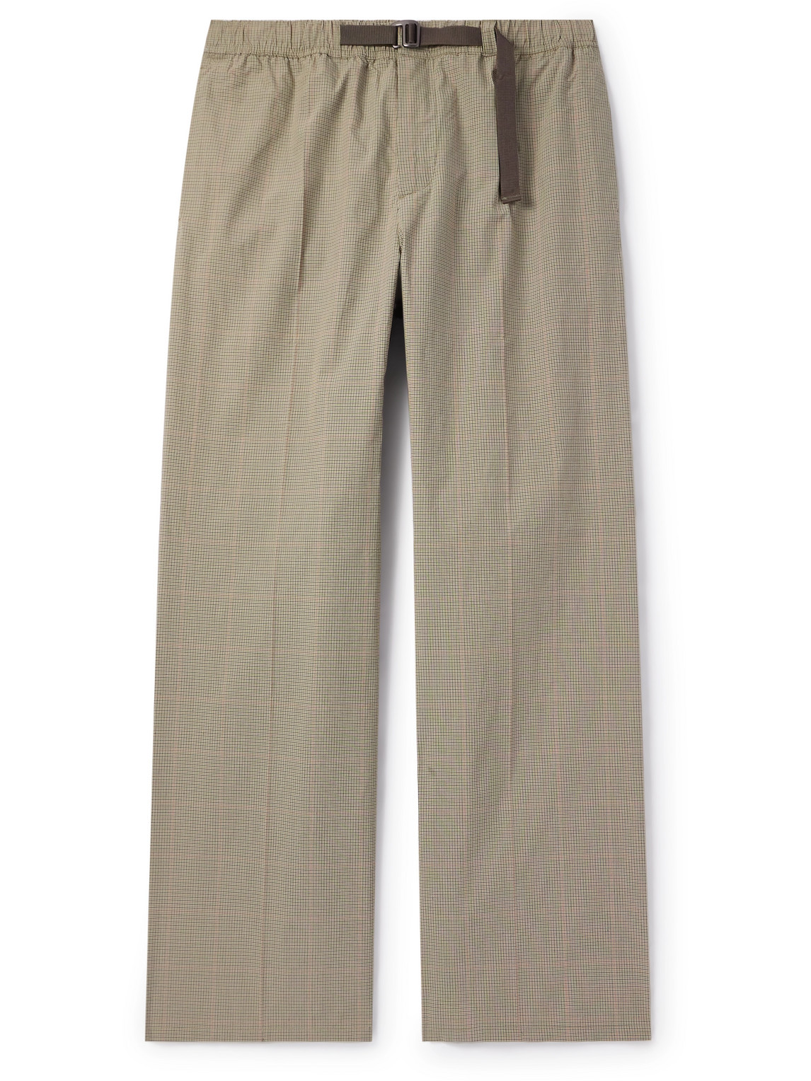 OUR LEGACY WANDER WIDE-LEG BELTED PRINCE OF WALES COTTON-BLEND CORDURA® TROUSERS