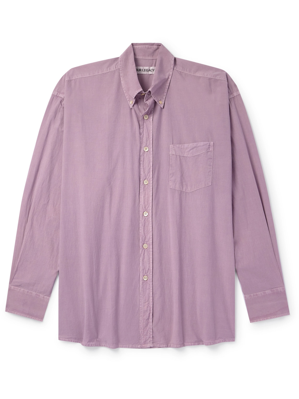 Our Legacy Borrowed Button-down Collar Cotton-voile Shirt In Purple