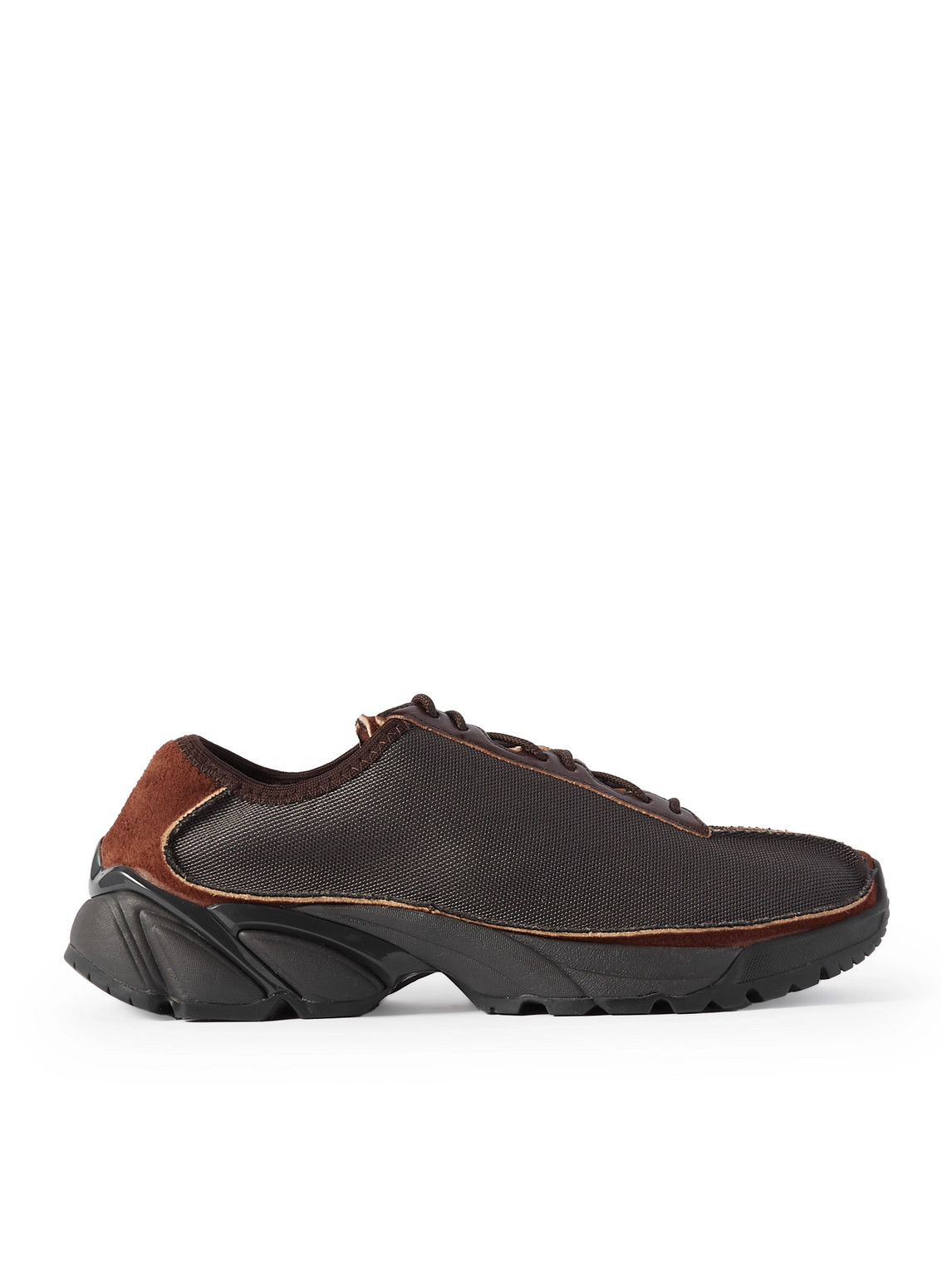 Our Legacy Klove Leather And Suede-trimmed Canvas Sneakers In Brown
