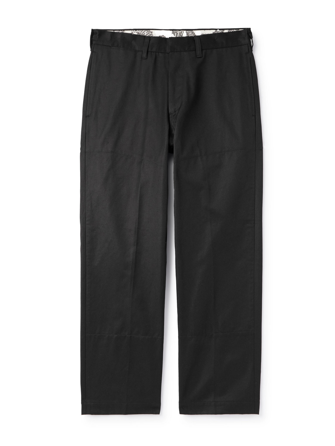 Saint Mxxxxxx Logo-patch Cotton Trousers In Black