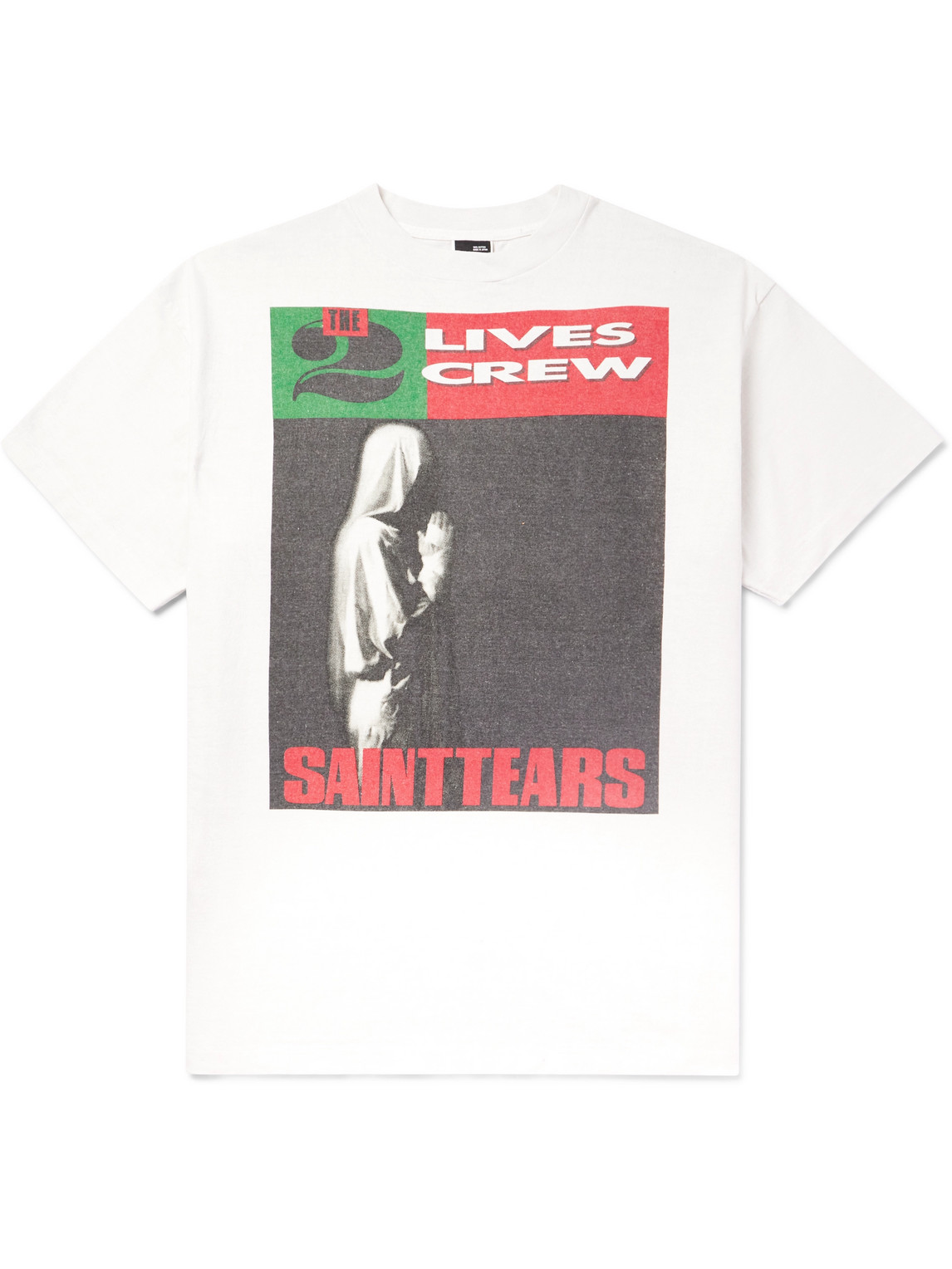 Saint Mxxxxxx Denim Tears Saint Tears Printed Cotton-jersey T-shirt In White