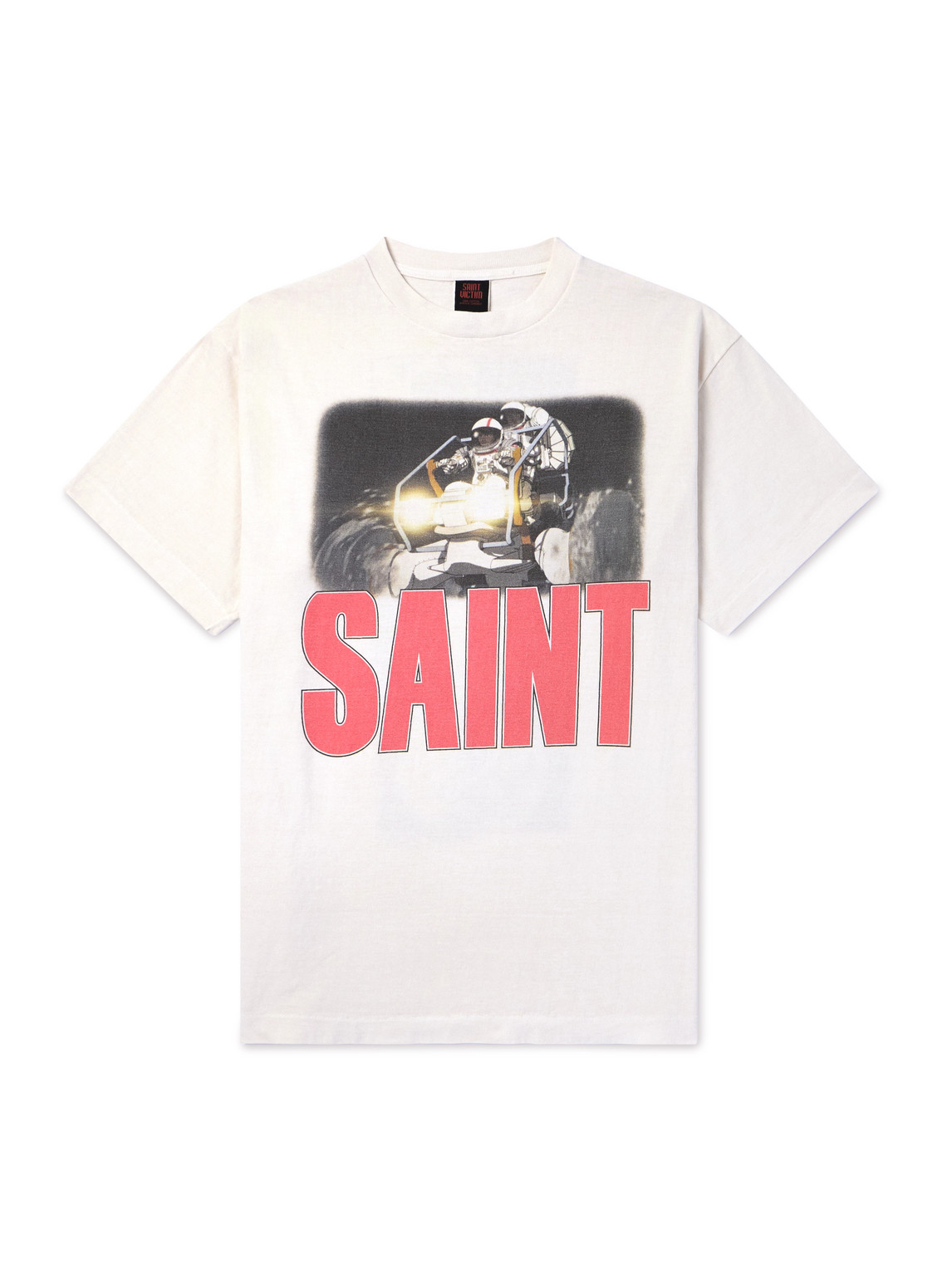 Saint Mxxxxxx Freedom Space Logo-print Cotton-jersey T-shirt In White