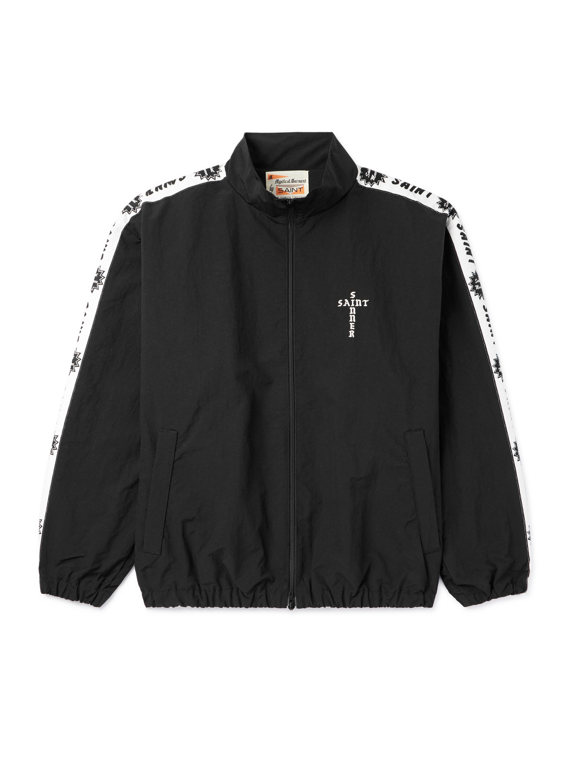 Saint Mxxxxxx Appliquéd Logo-embroidered Shell Jacket In Black