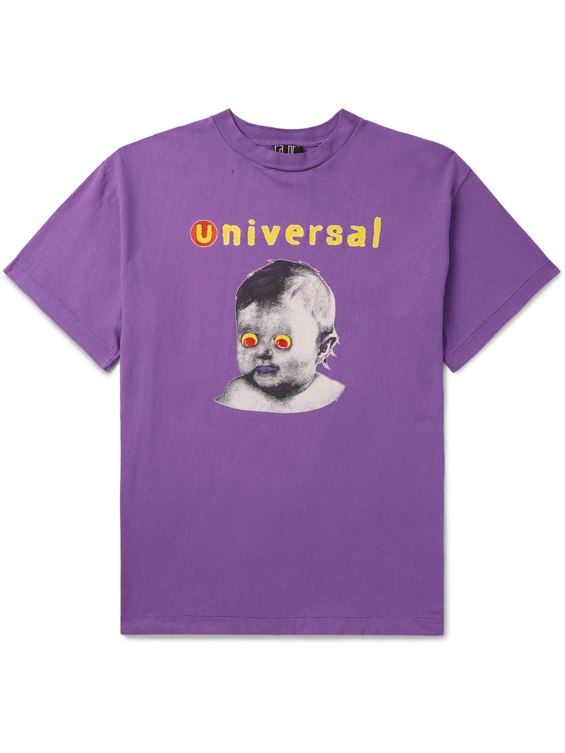 Saint Mxxxxxx Universal Earth Angel Baby Printed Cotton-jersey T-shirt In Purple