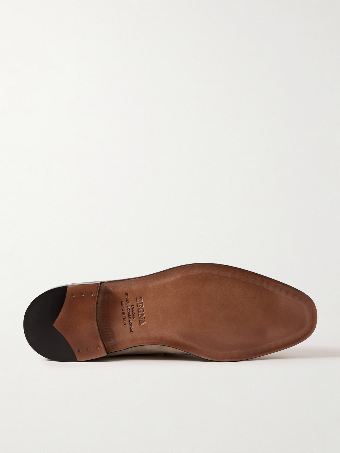 Shop Zegna L'asola Suede Penny Loafers In Neutrals