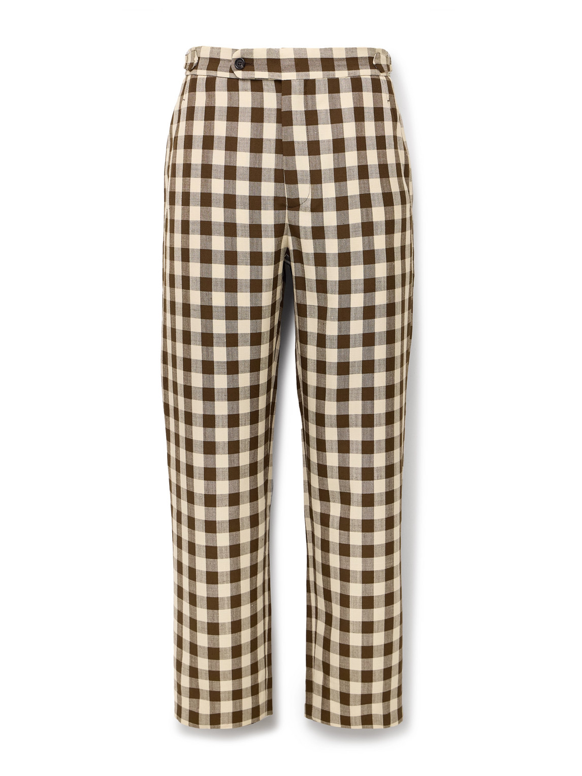 Bode Gilbert Straight-leg Checked Woven Trousers In Neutrals