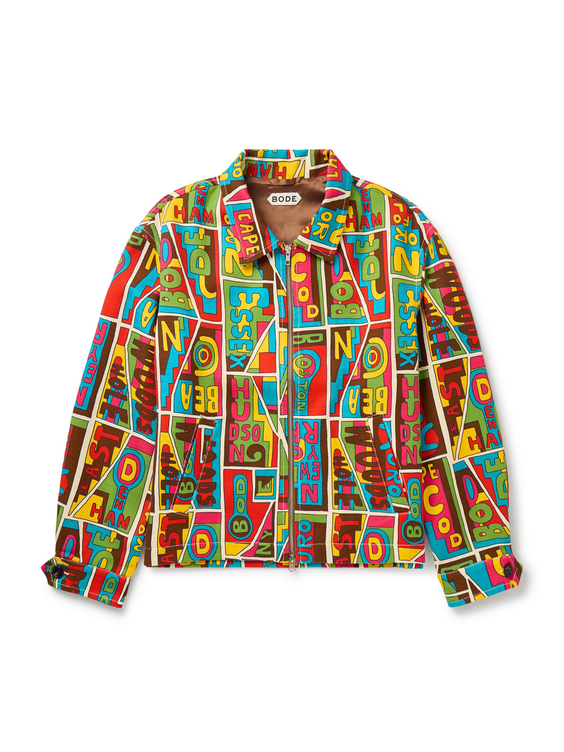 Bode New England Mosaic Printed Textured-cotton Shirt Jacket In Multi