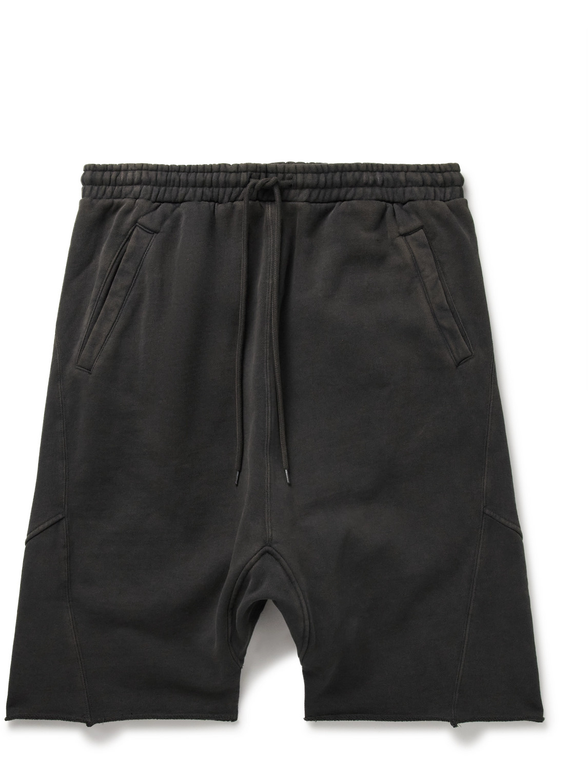 Entire Studios Organic Cotton-jersey Drawstring Shorts In Black