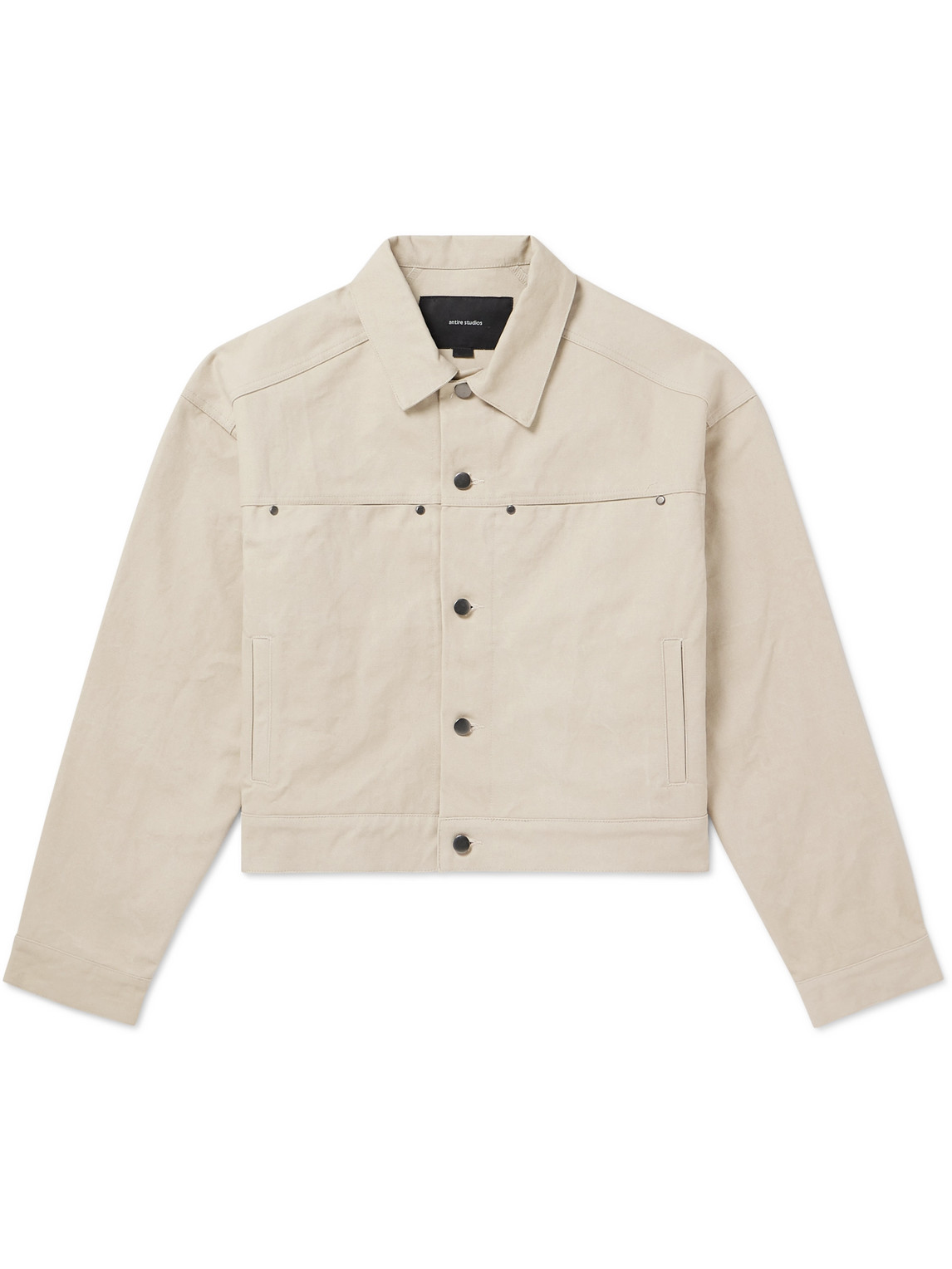 Entire Studios Workwear Cropped Cotton-canvas Jacket In White