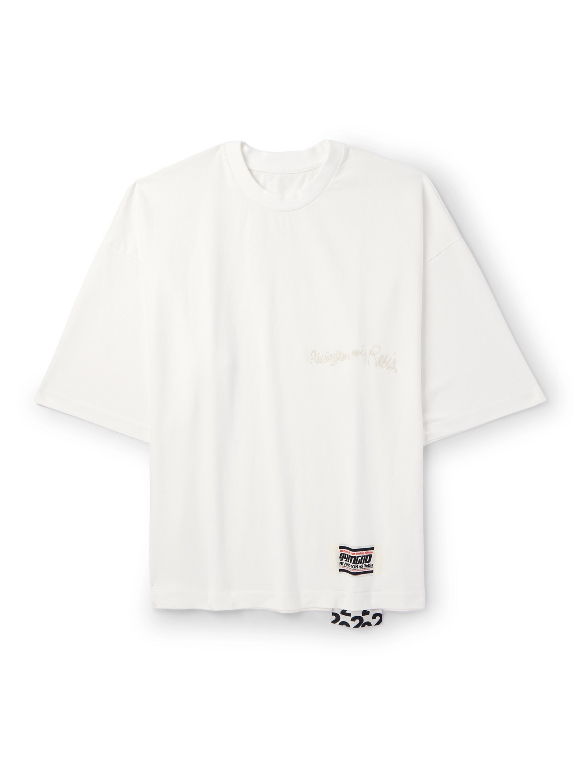 RRR123 LAUNDRY BAG OVERSIZED LOGO-EMBROIDERED COTTON-JERSEY T-SHIRT
