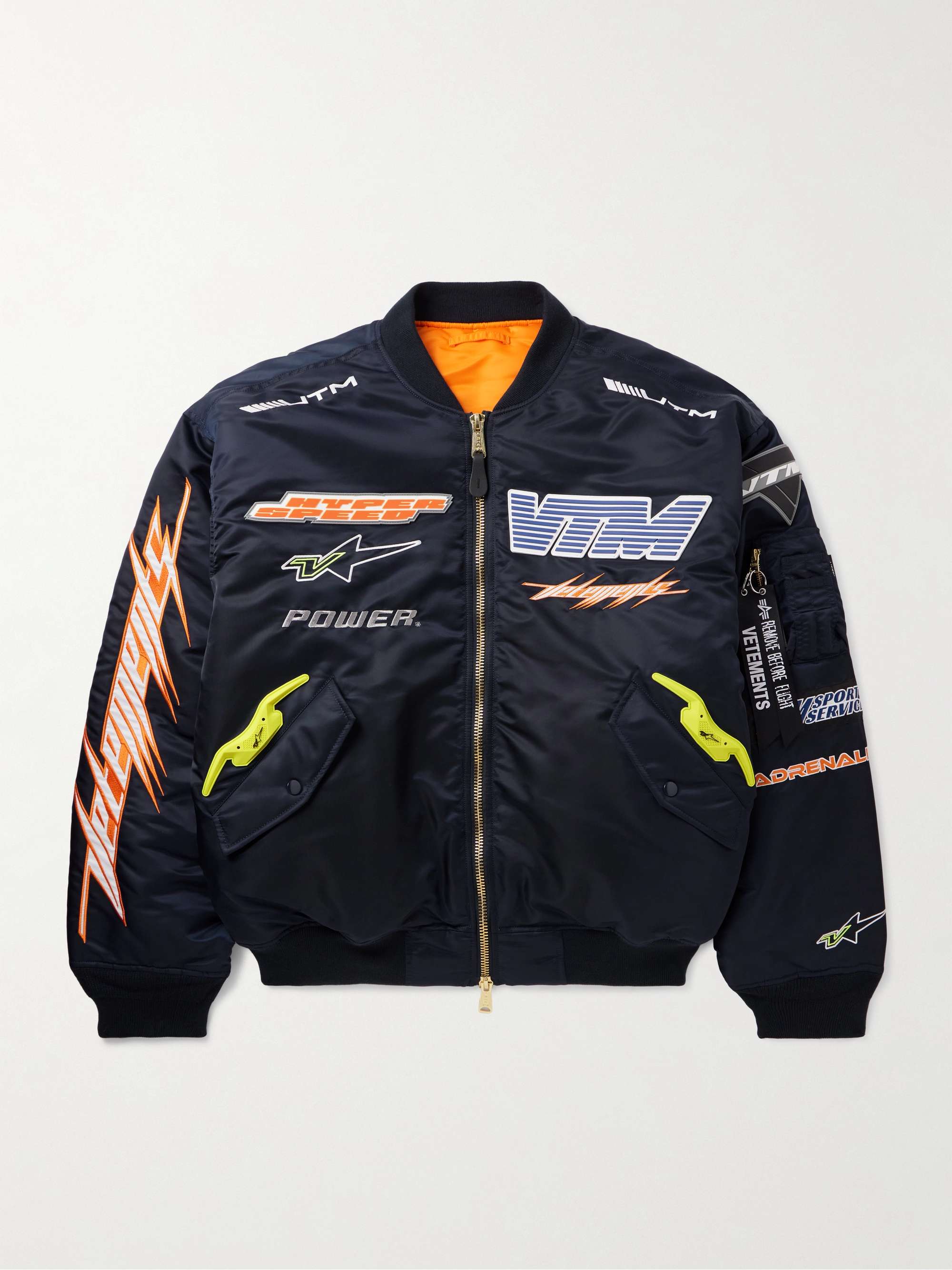 VETEMENTS Racing Embellished Embroidered Shell Bomber Jacket for Men | MR  PORTER